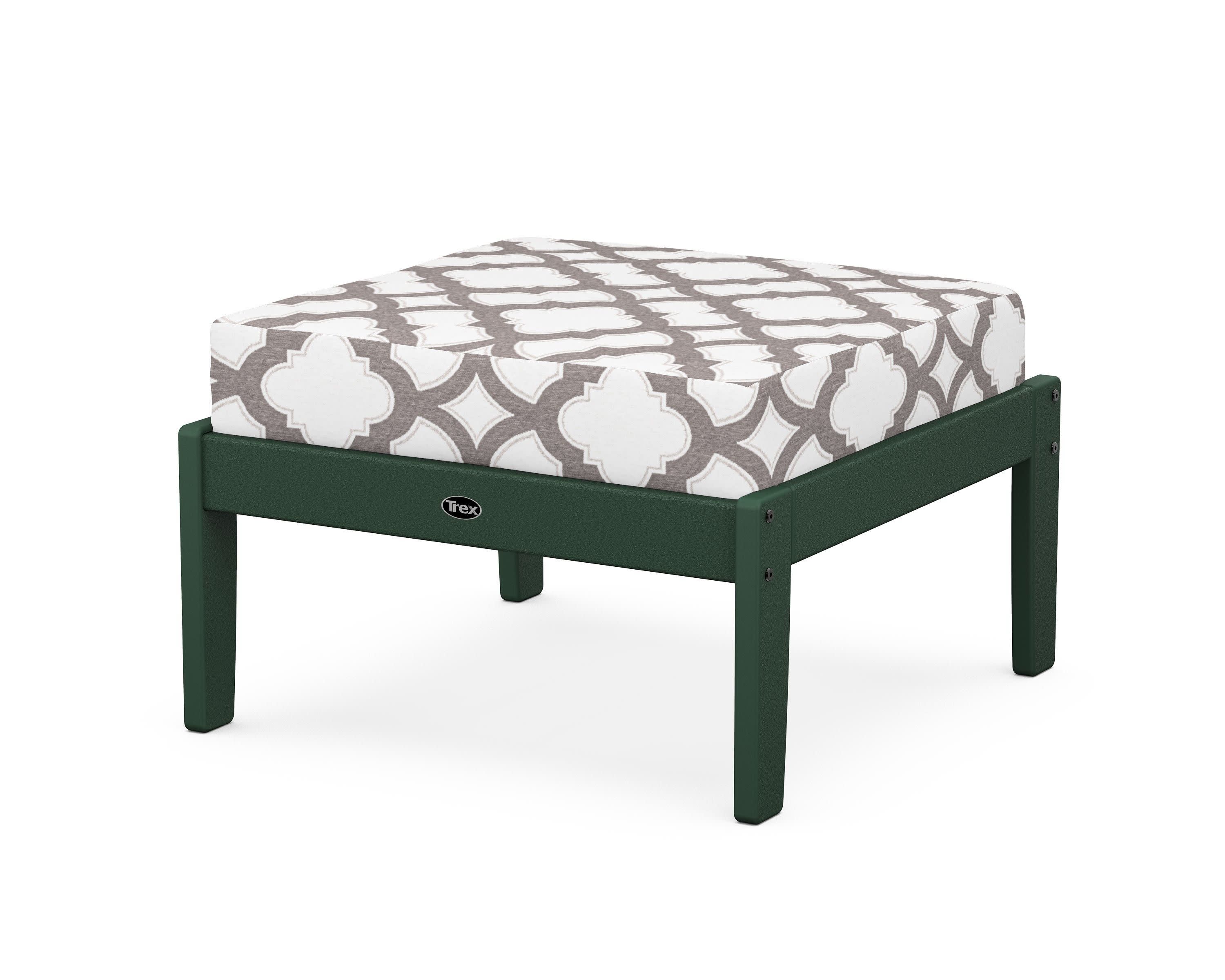 Yacht Club Deep Seating Ottoman in Rainforest Canopy / Trellis Grey Mist