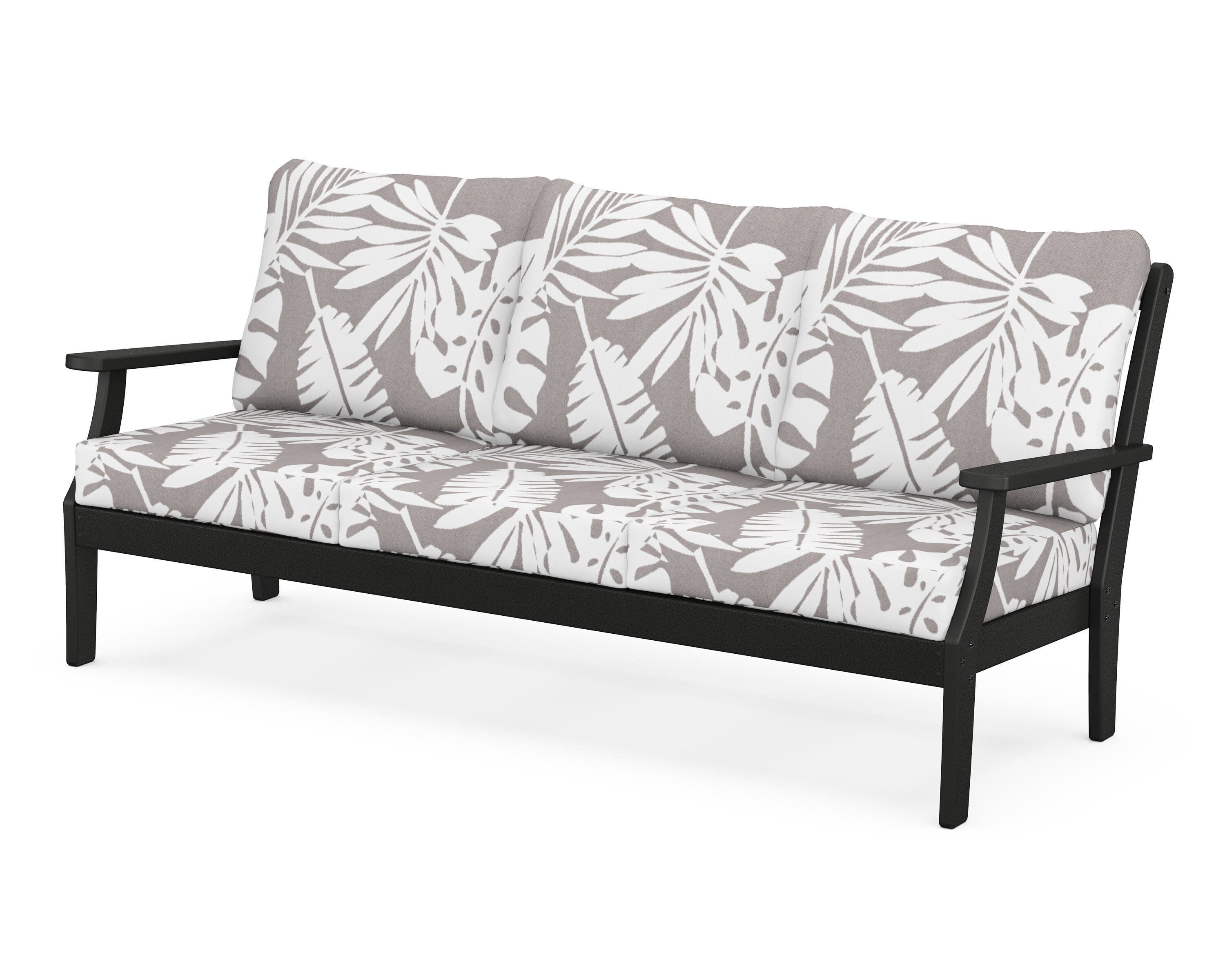 Yacht Club Deep Seating Sofa in Charcoal Black / Leaf Grey Mist