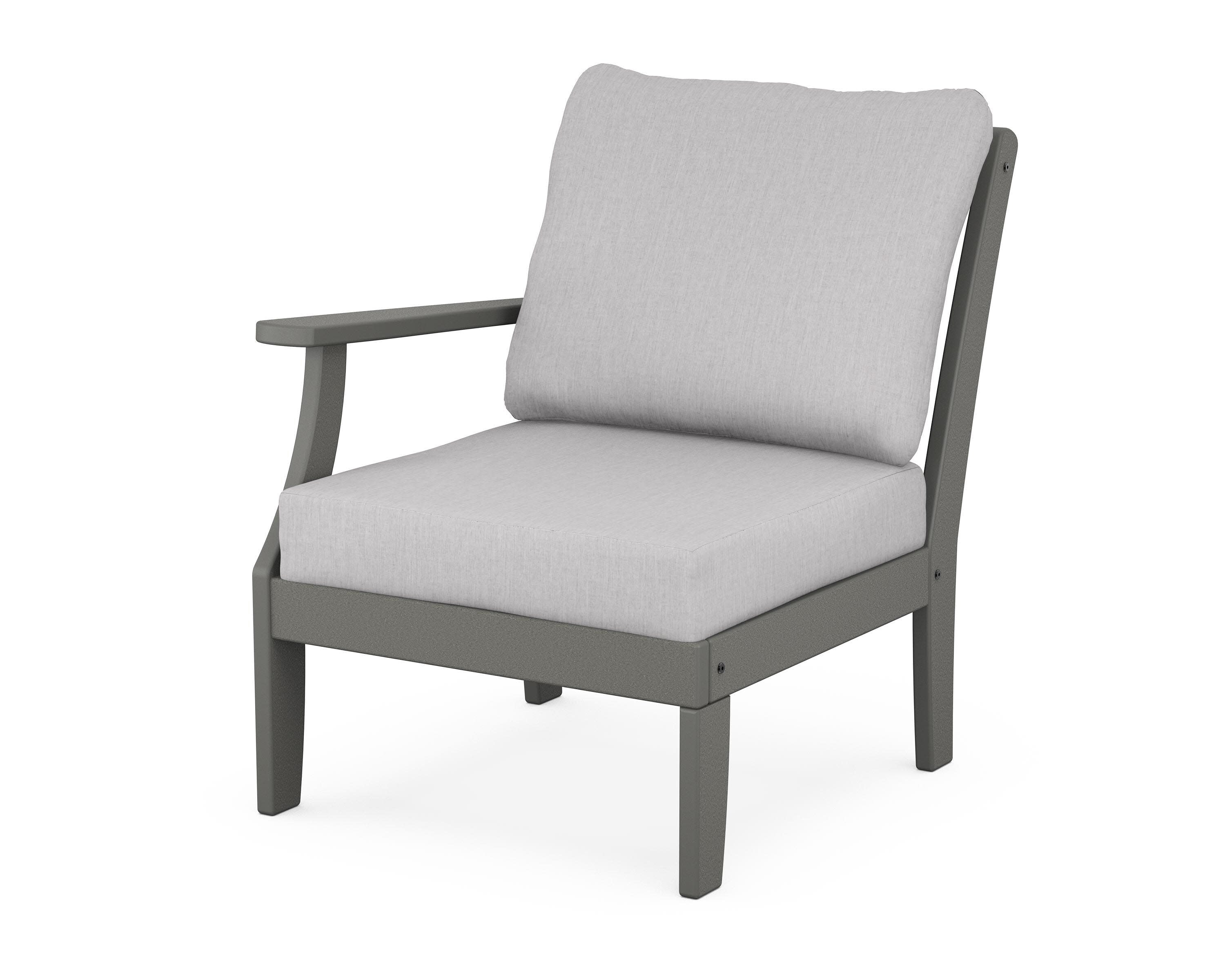 Yacht Club Modular Left Arm Chair in Stepping Stone / Granite