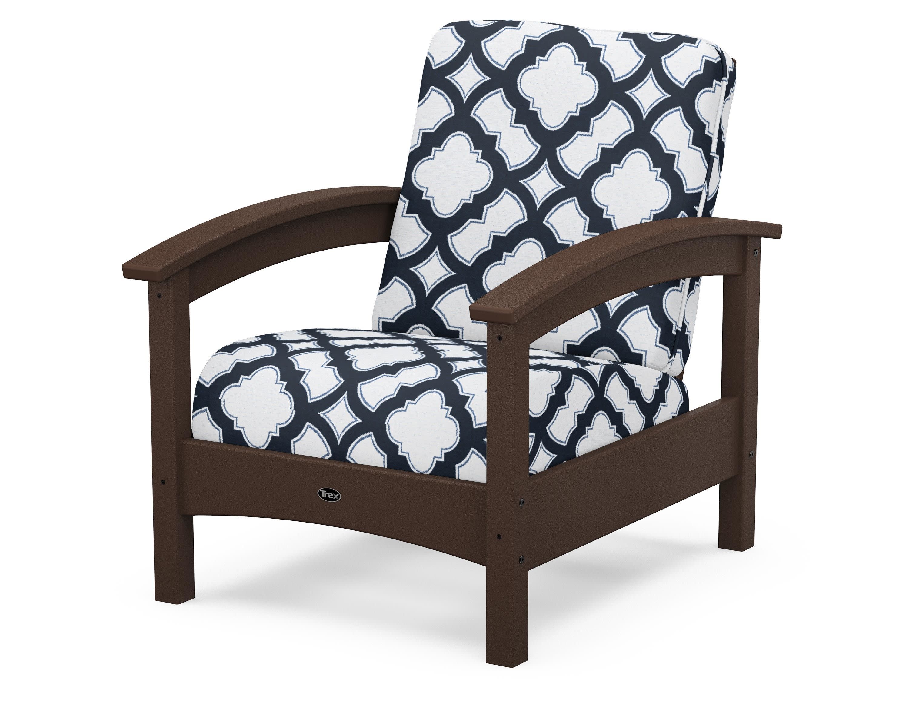 Rockport Club Chair in Vintage Lantern / Trellis Marine Indigo