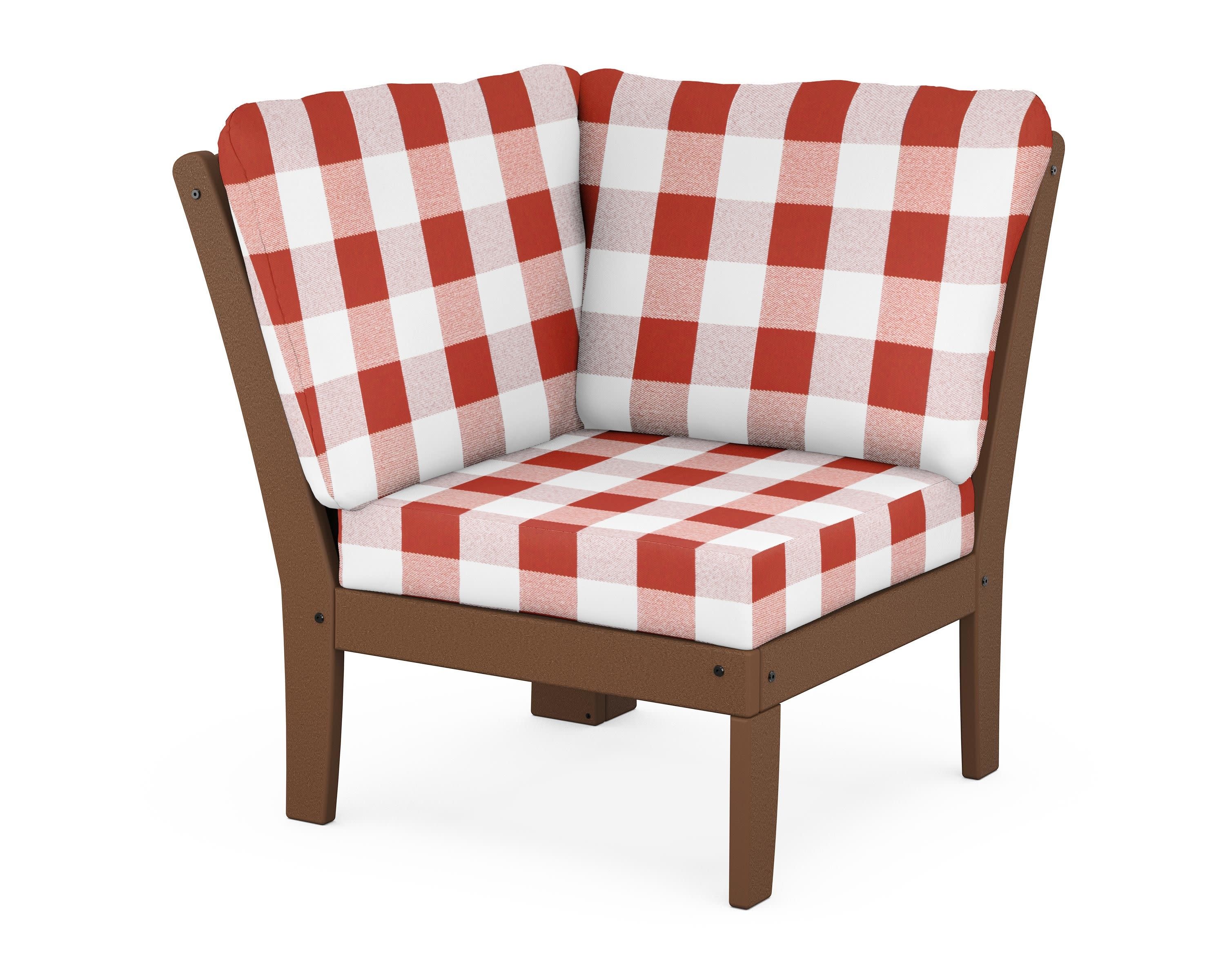 Yacht Club Modular Corner Chair in Tree House / Buffalo Plaid Crimson