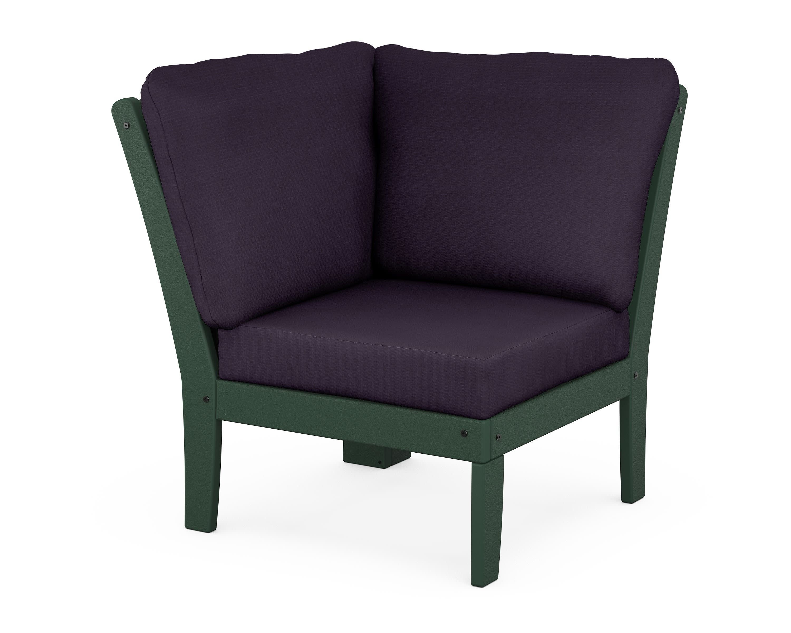 Yacht Club Modular Corner Chair in Rainforest Canopy / Navy Linen