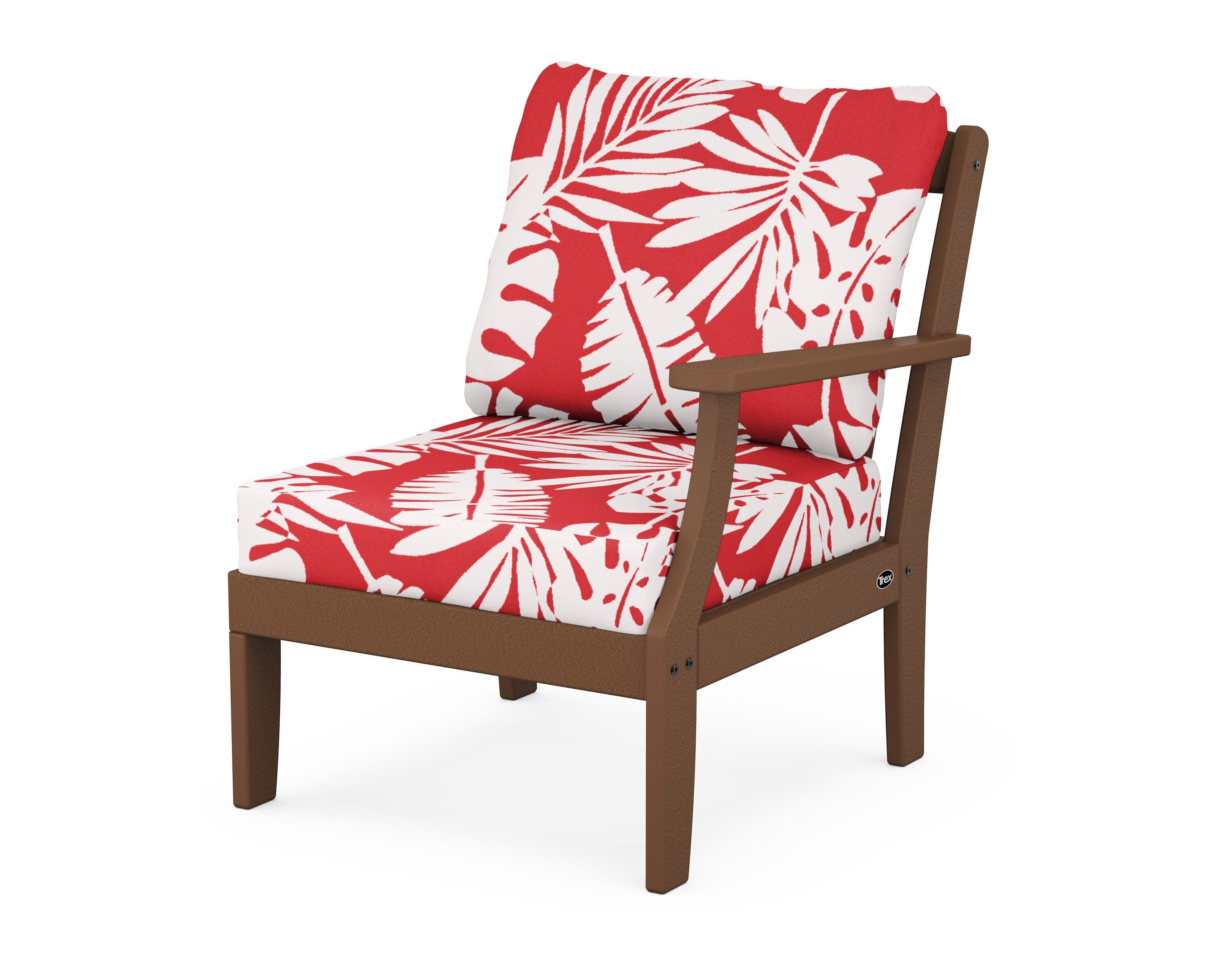 Yacht Club Modular Right Arm Chair in Tree House / Leaf Crimson