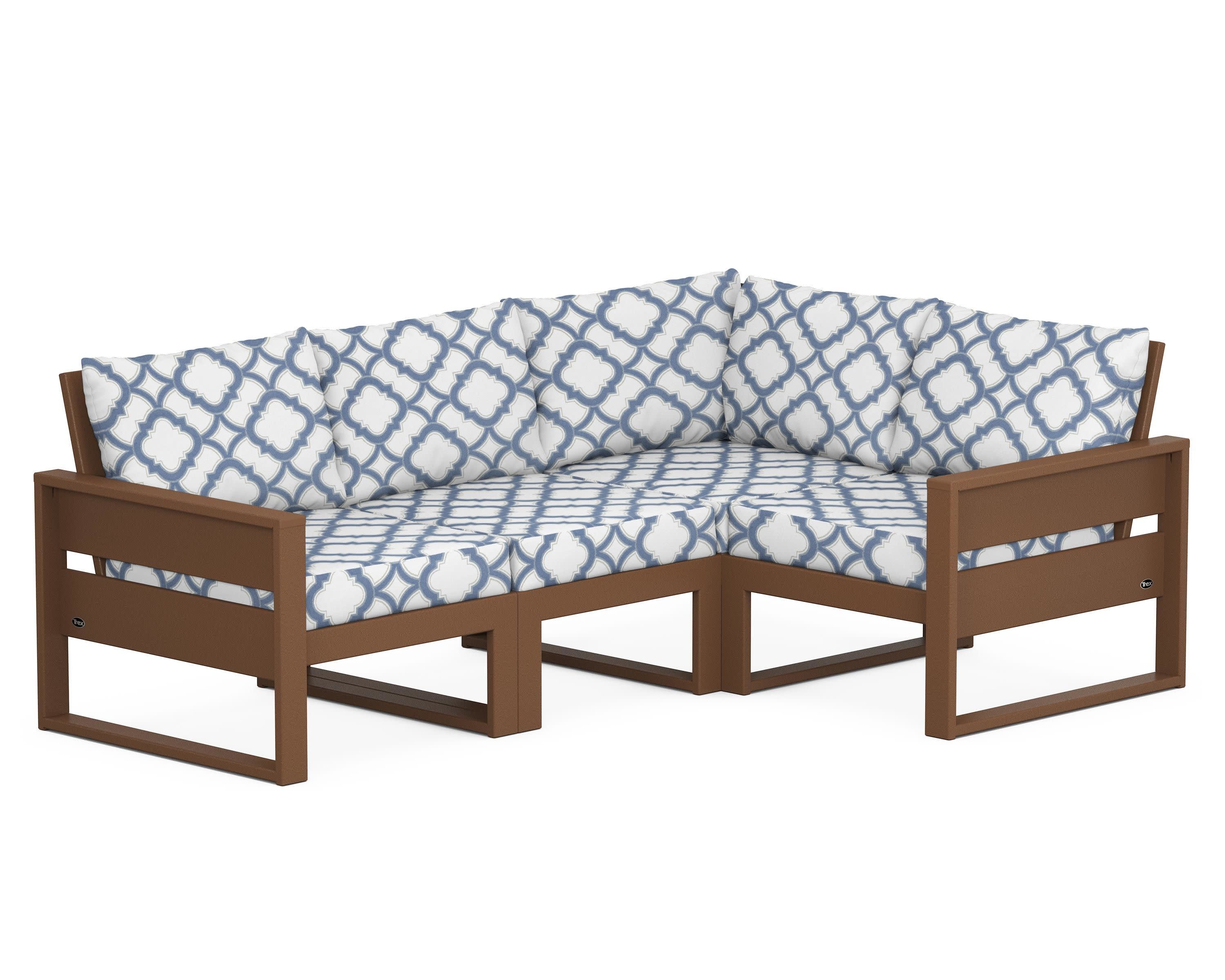 Eastport 4- Piece Sectional in Tree House / Trellis Sky Blue