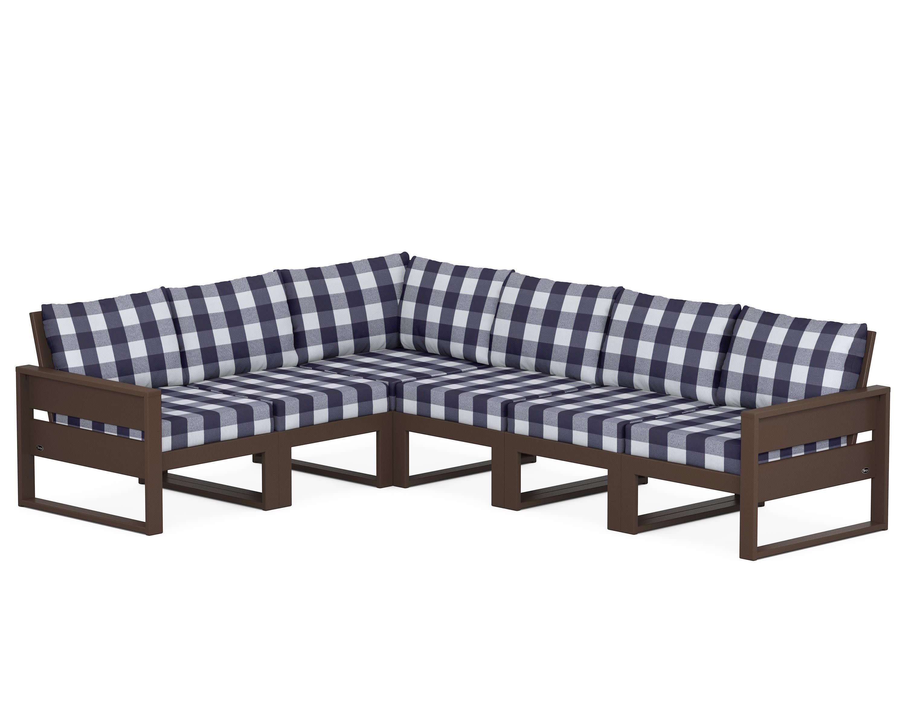 Eastport 6-Piece Sectional in Vintage Lantern / Buffalo Plaid Navy