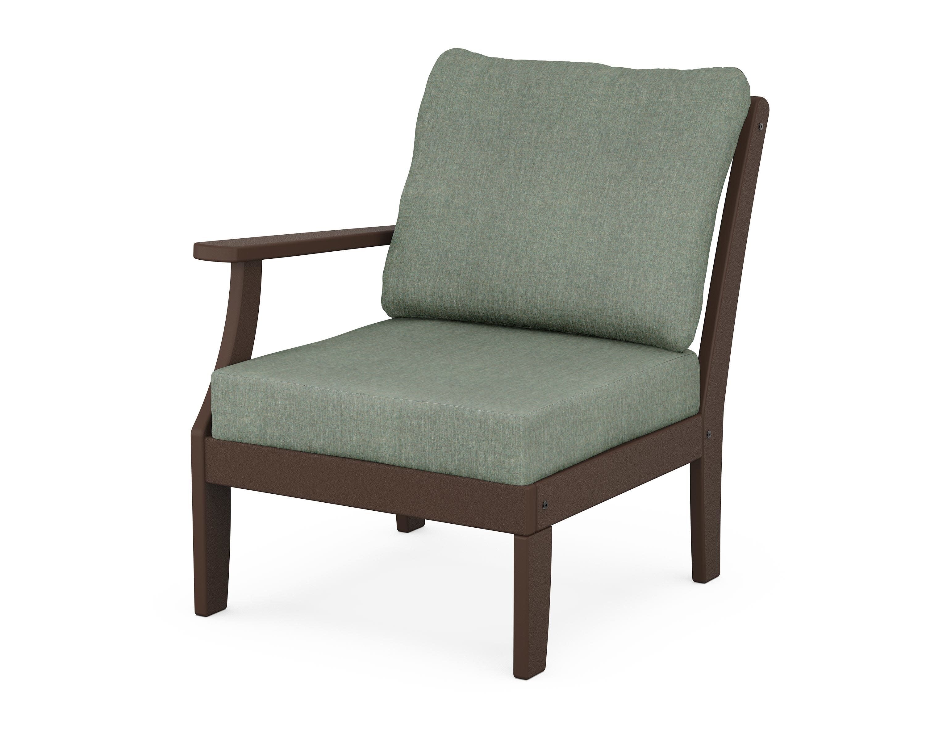 Yacht Club Modular Left Arm Chair in Vintage Lantern / Cast Sage