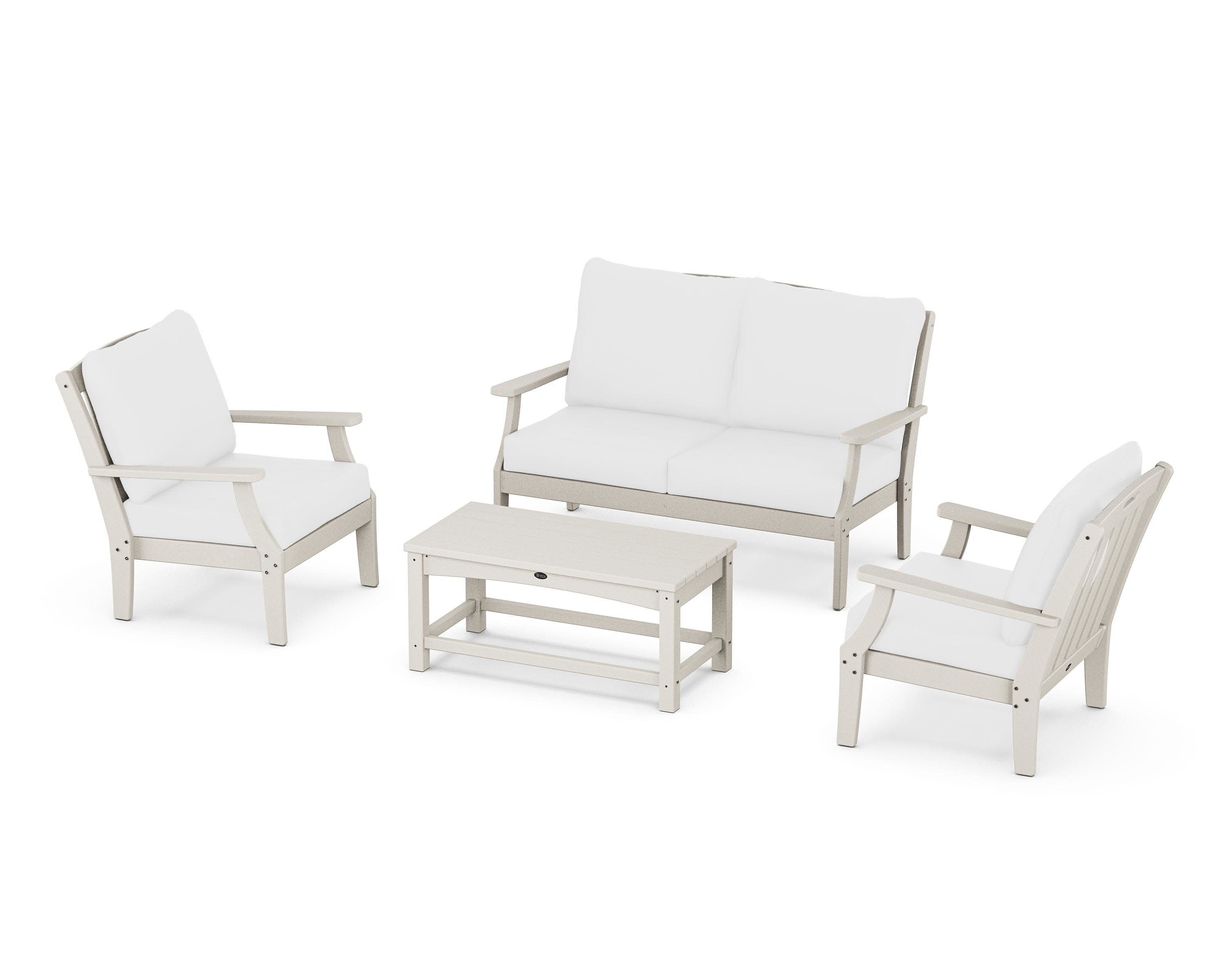 Yacht Club 4-Piece Deep Seating Chair Set in Sand Castle / Natural