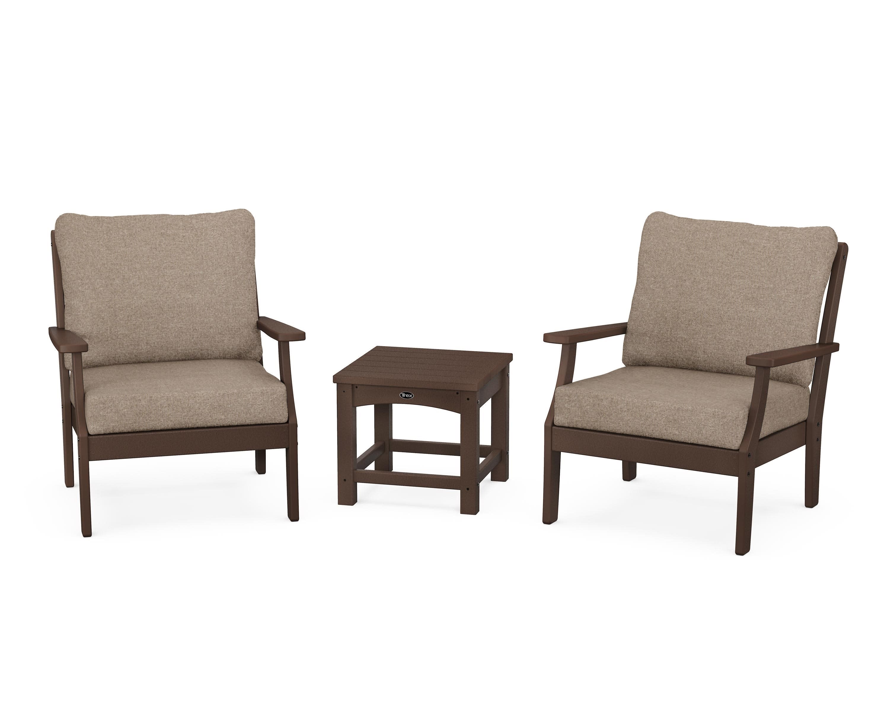 Yacht Club 3-Piece Deep Seating Set in Vintage Lantern / Spiced Burlap
