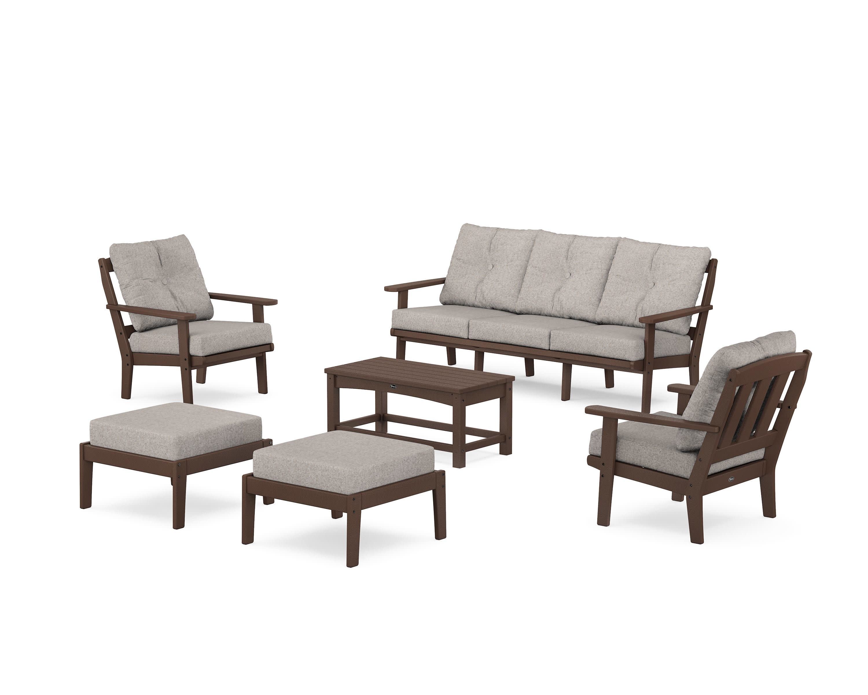 Cape Cod 6-Piece Lounge Sofa Set in Vintage Lantern / Weathered Tweed