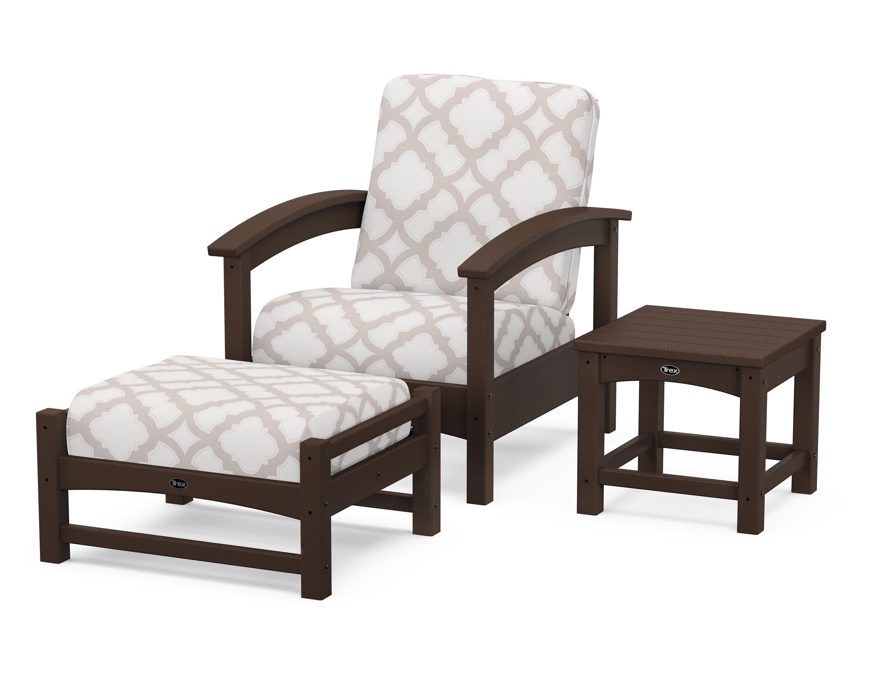 Rockport 3-Piece Deep Seating Set in Vintage Lantern / Trellis Dune Burlap