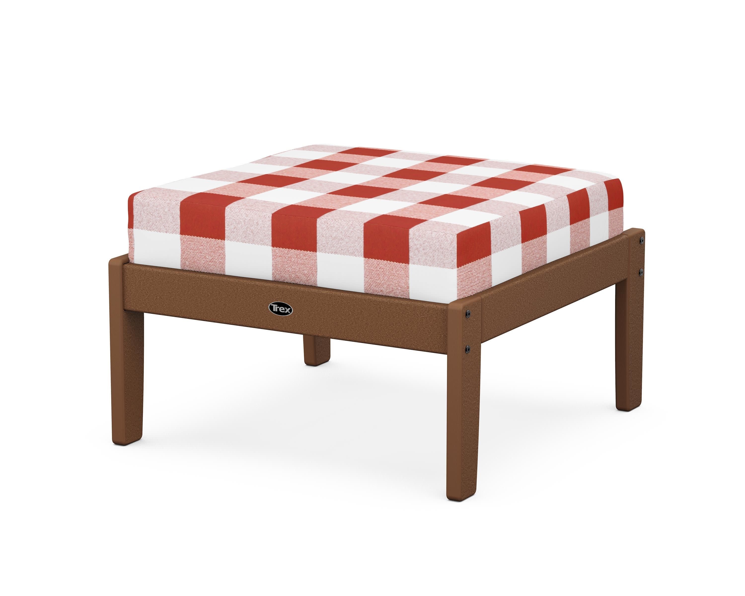 Yacht Club Deep Seating Ottoman in Tree House / Buffalo Plaid Crimson