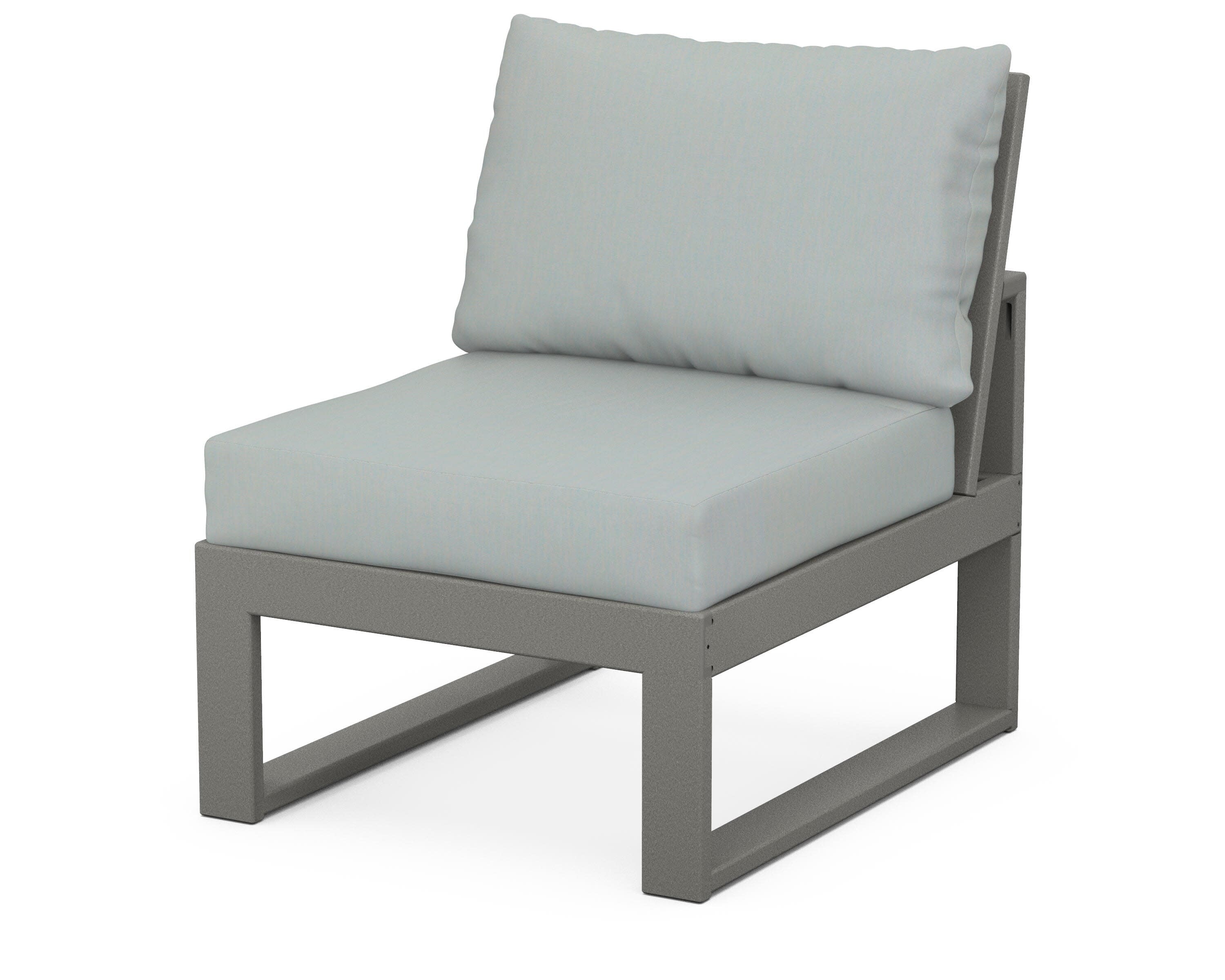 Modular Armless Chair in Slate Grey / Spa