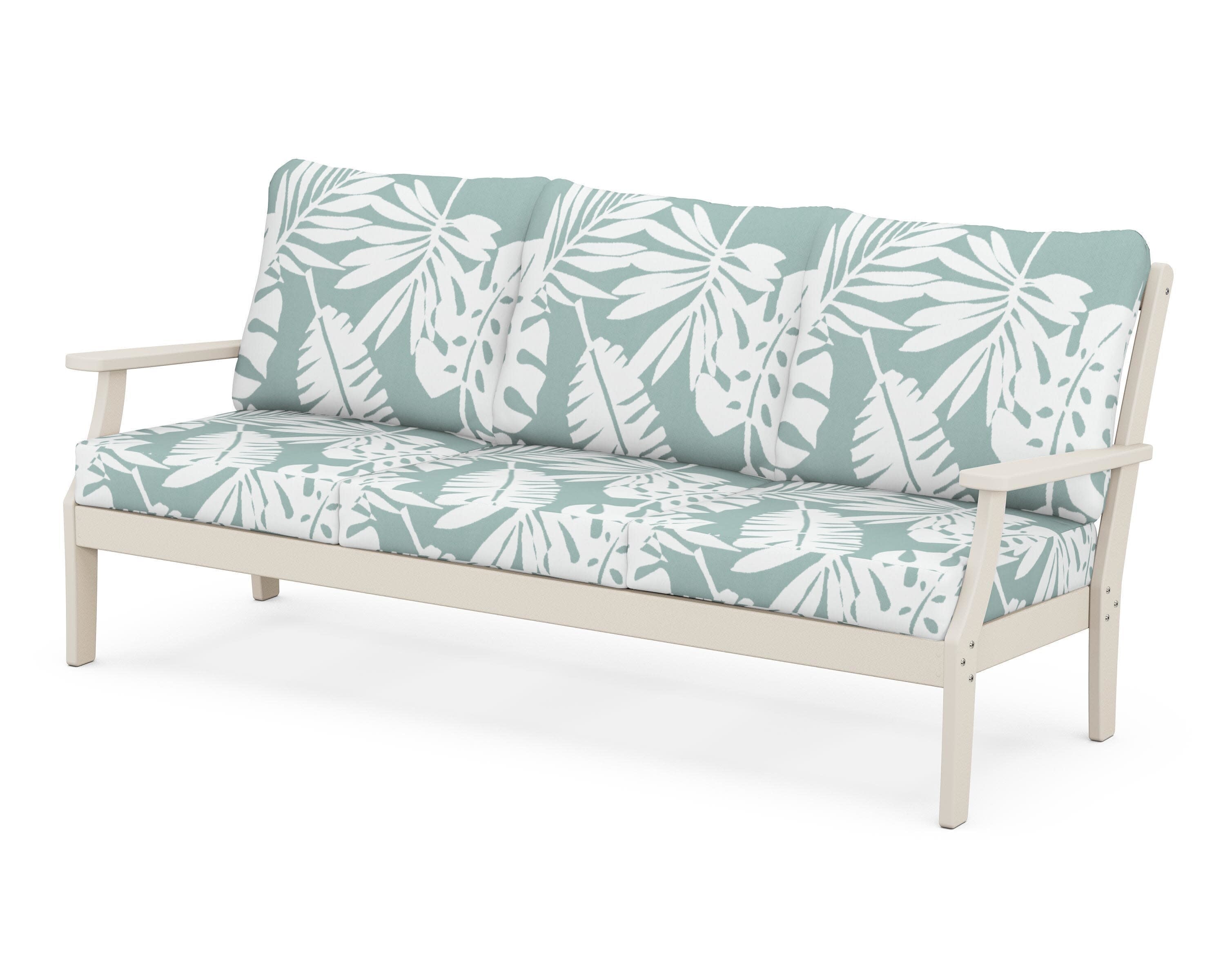 Yacht Club Deep Seating Sofa in Sand Castle / Leaf Glacier Spa