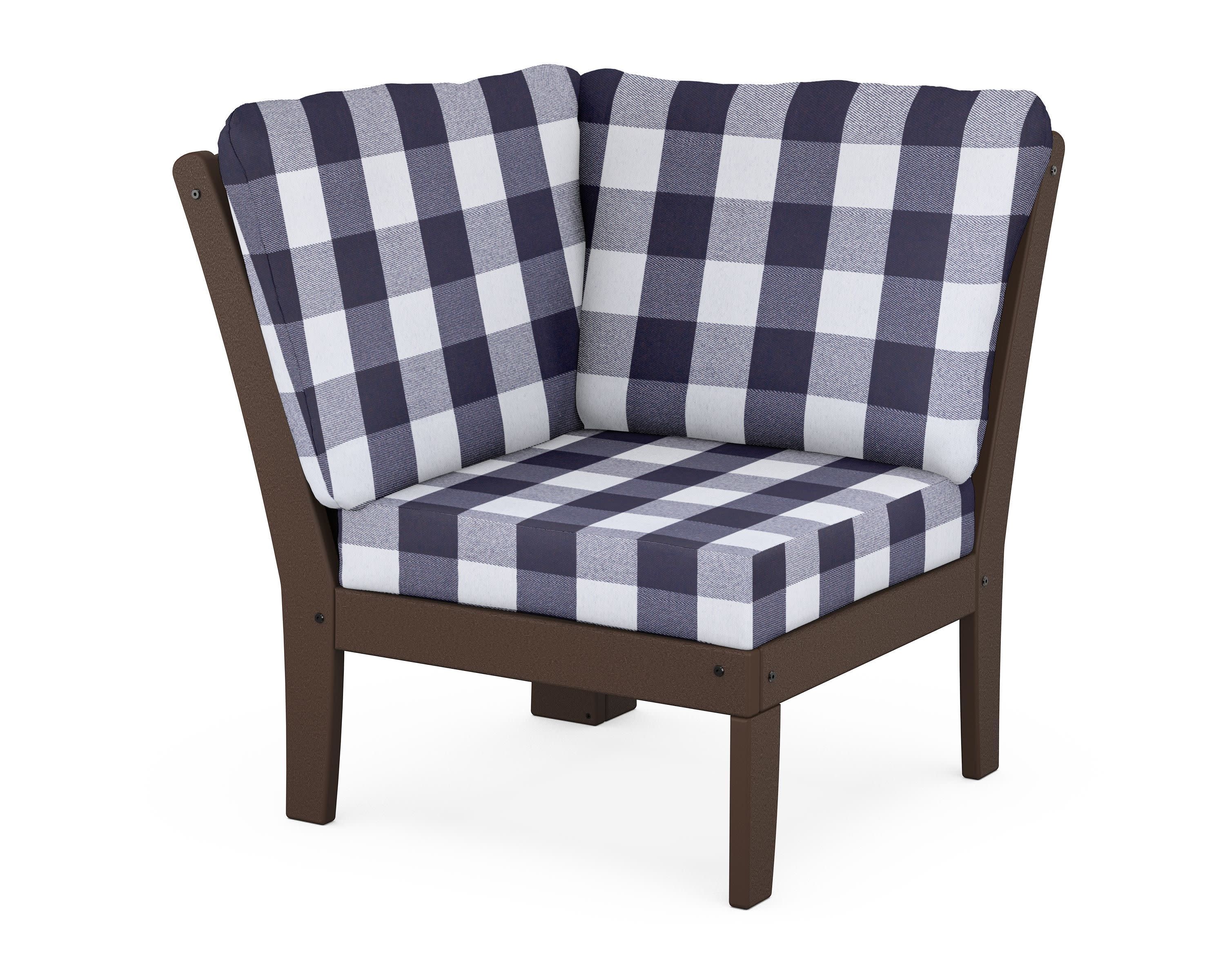Yacht Club Modular Corner Chair in Vintage Lantern / Buffalo Plaid Navy
