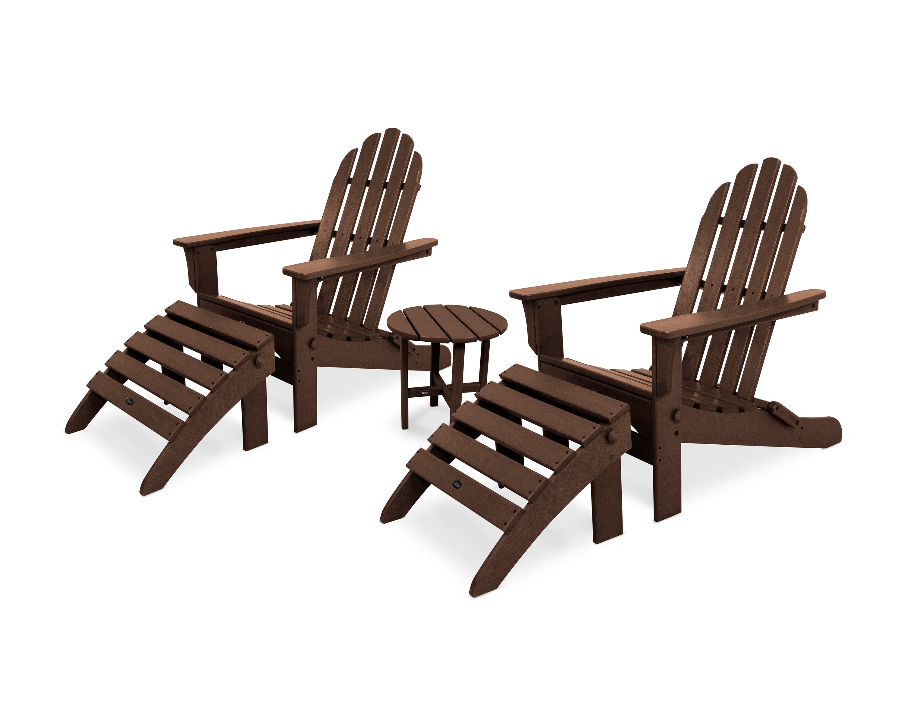 Cape Cod Folding Adirondack Set with Ottomans in Vintage Lantern