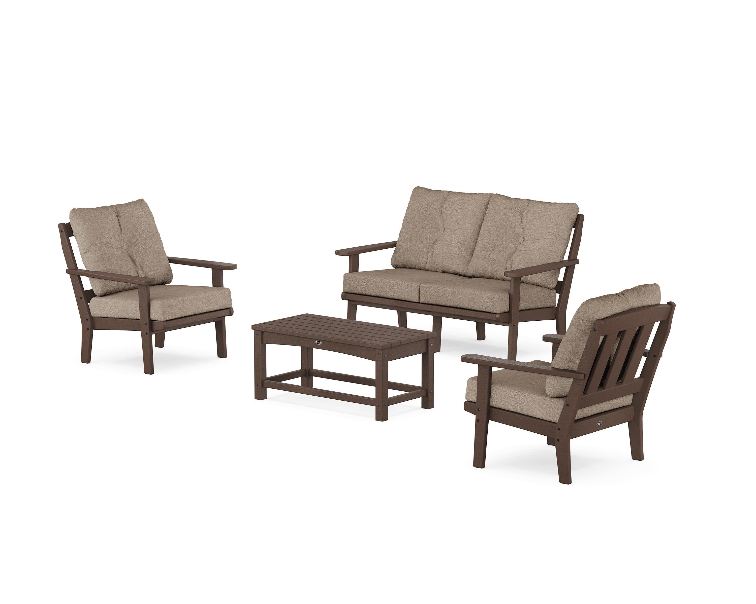 Cape Cod 4-Piece Deep Seating Set with Loveseat in Vintage Lantern / Spiced Burlap