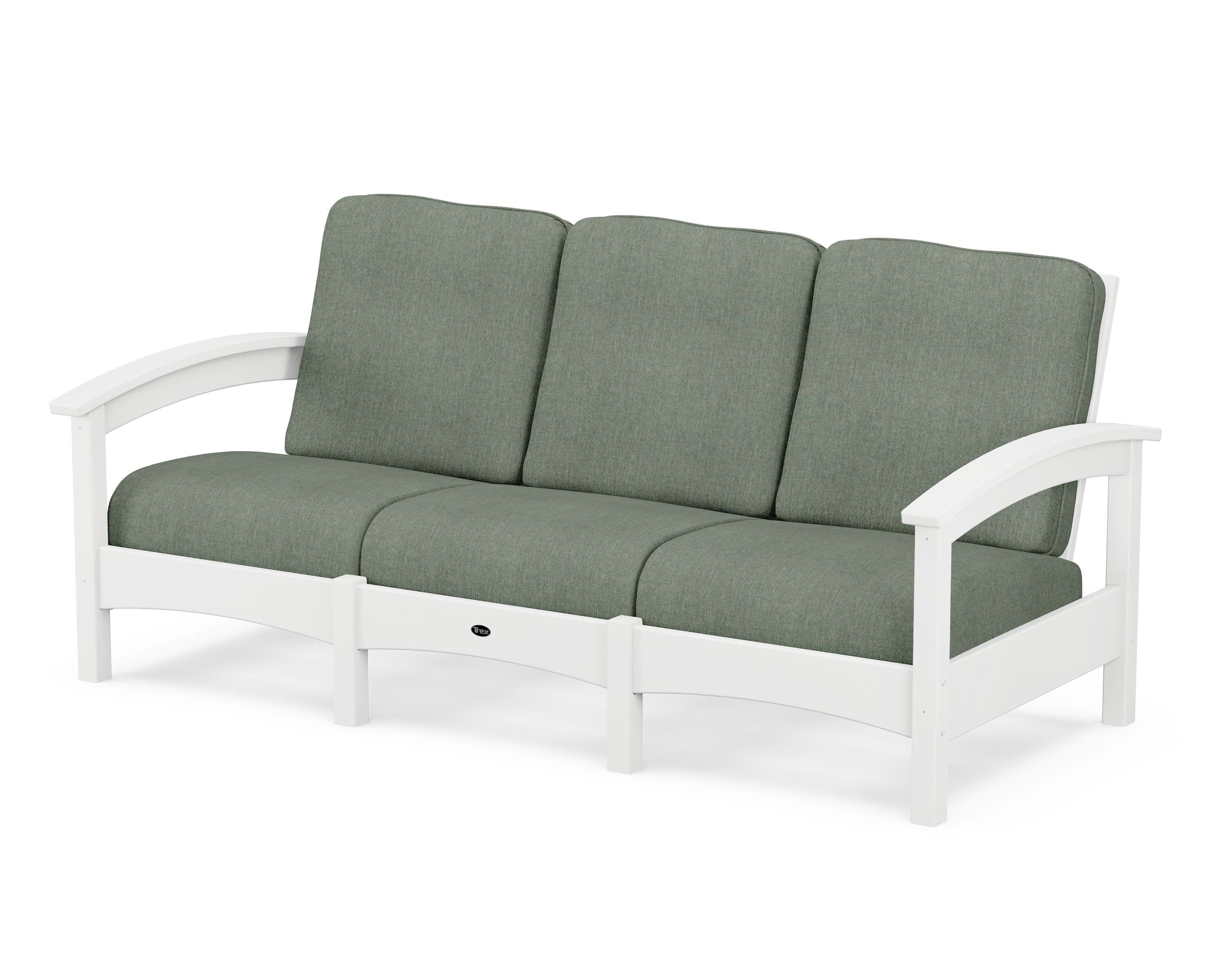 Rockport Club Sofa in Classic White / Cast Sage