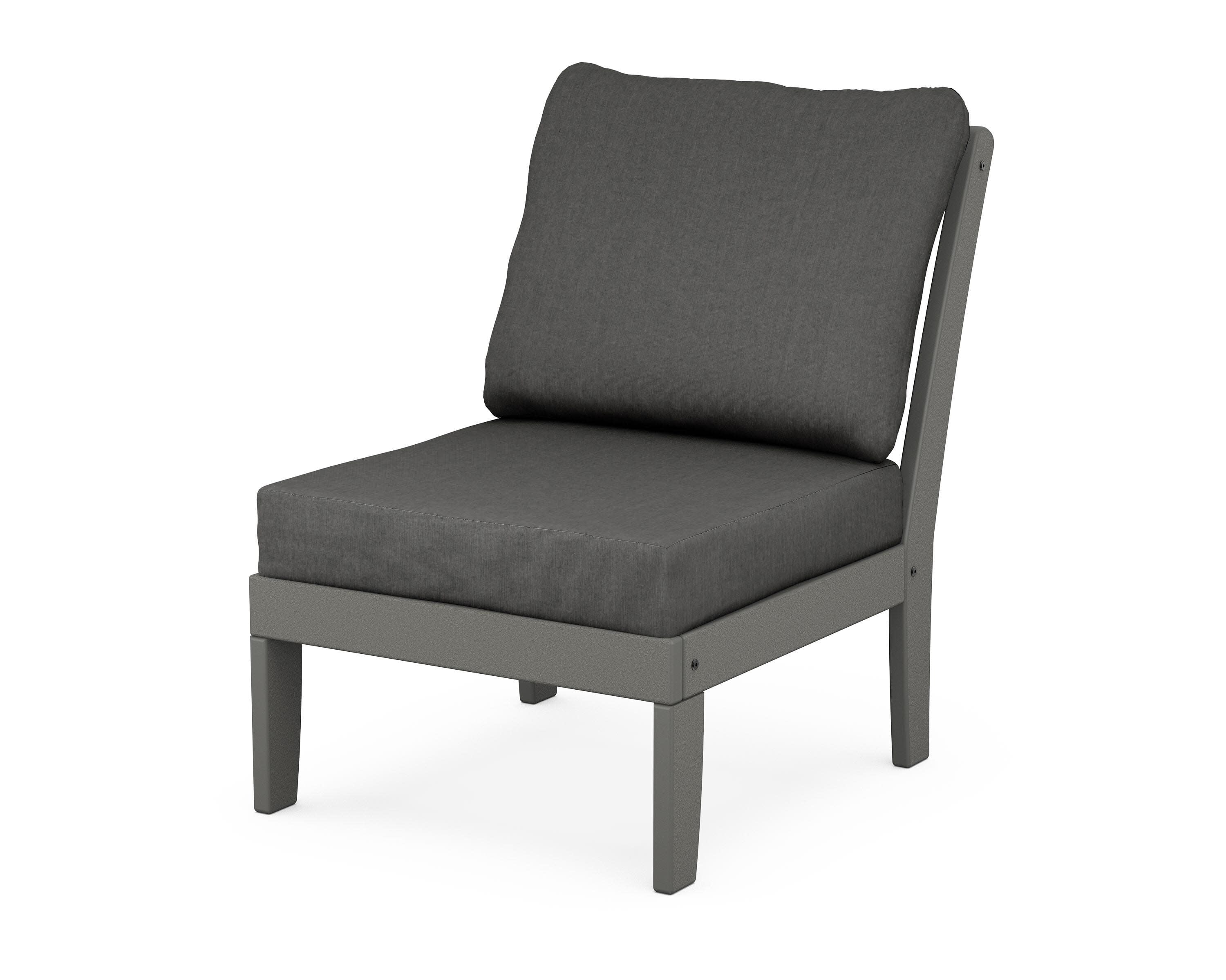 Yacht Club Modular Armless Chair in Stepping Stone / Spectrum Carbon
