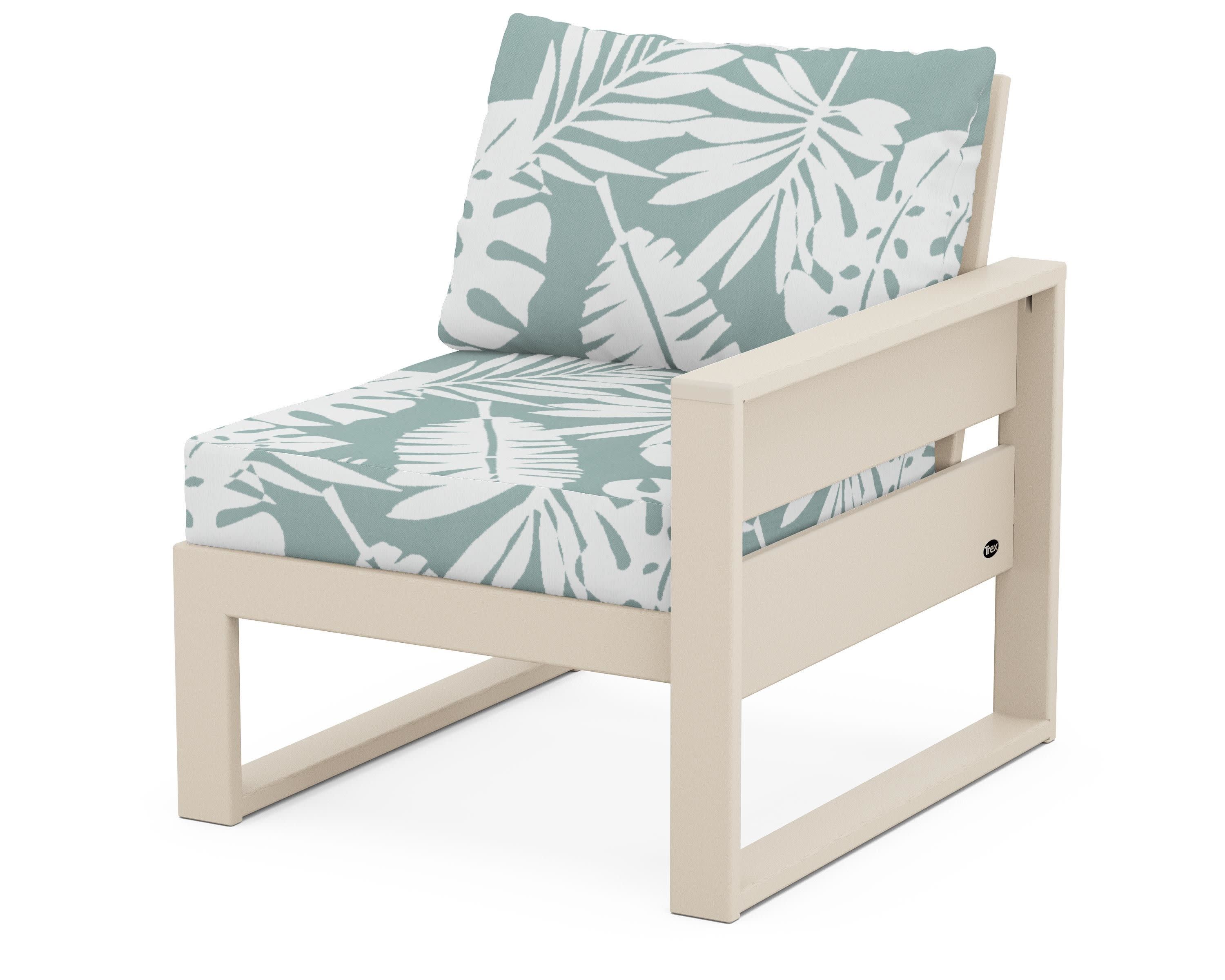 Eastport Modular Right Arm Chair in Sand Castle / Leaf Glacier Spa