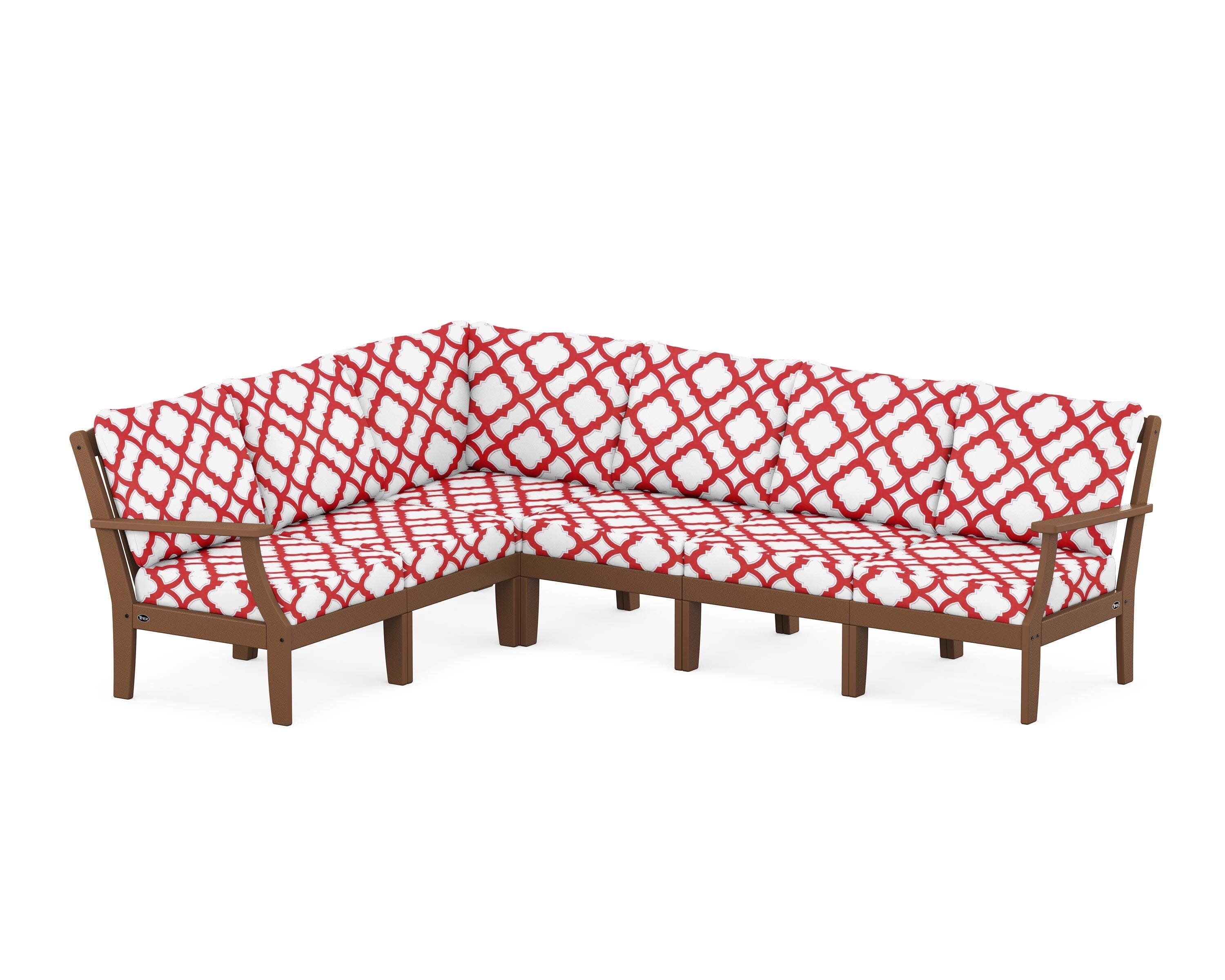 Yacht Club Modular 6-Piece Deep Seating Set in Tree House / Trellis Crimson