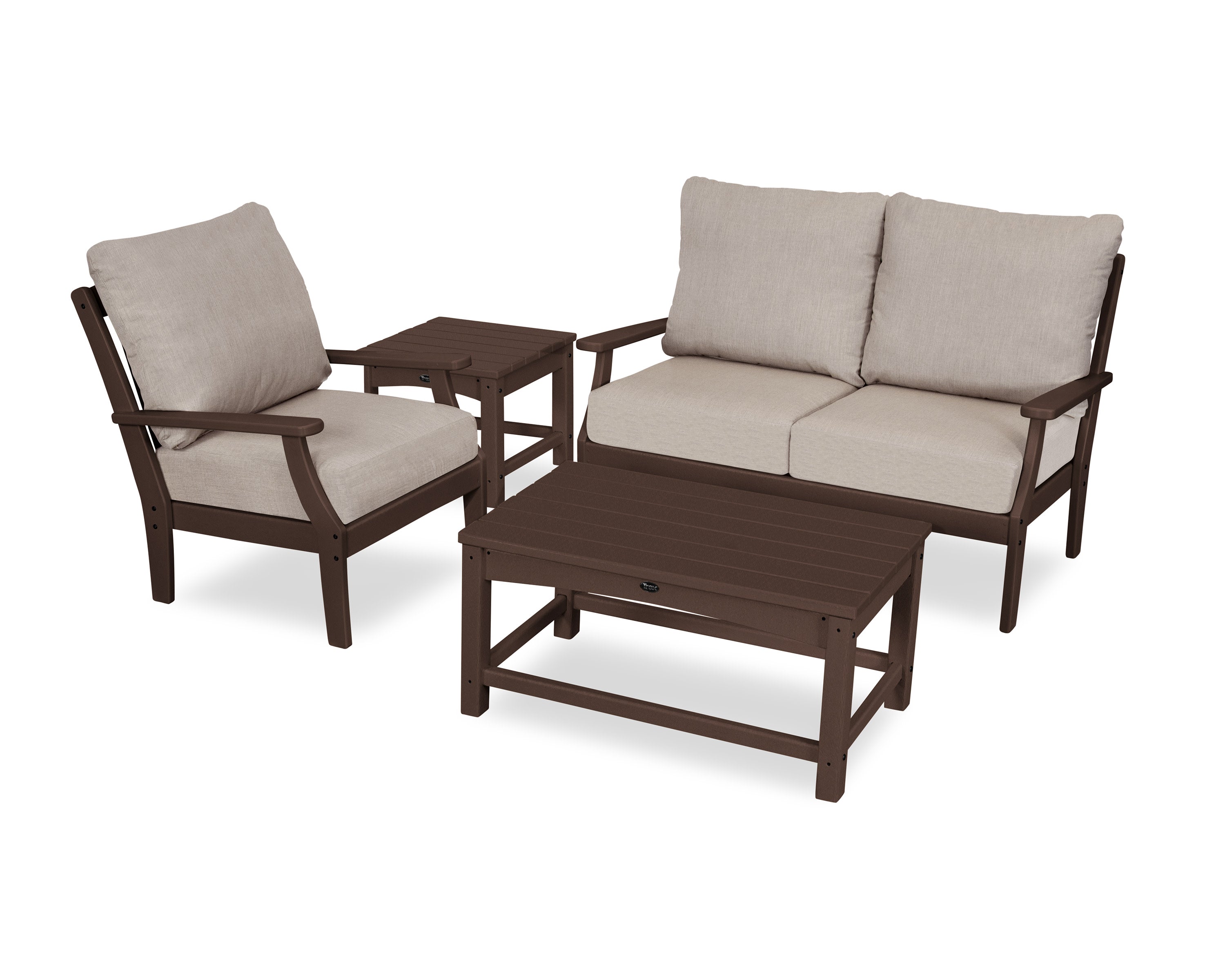Yacht Club 4-Piece Deep Seating Set in Vintage Lantern / Cast Ash
