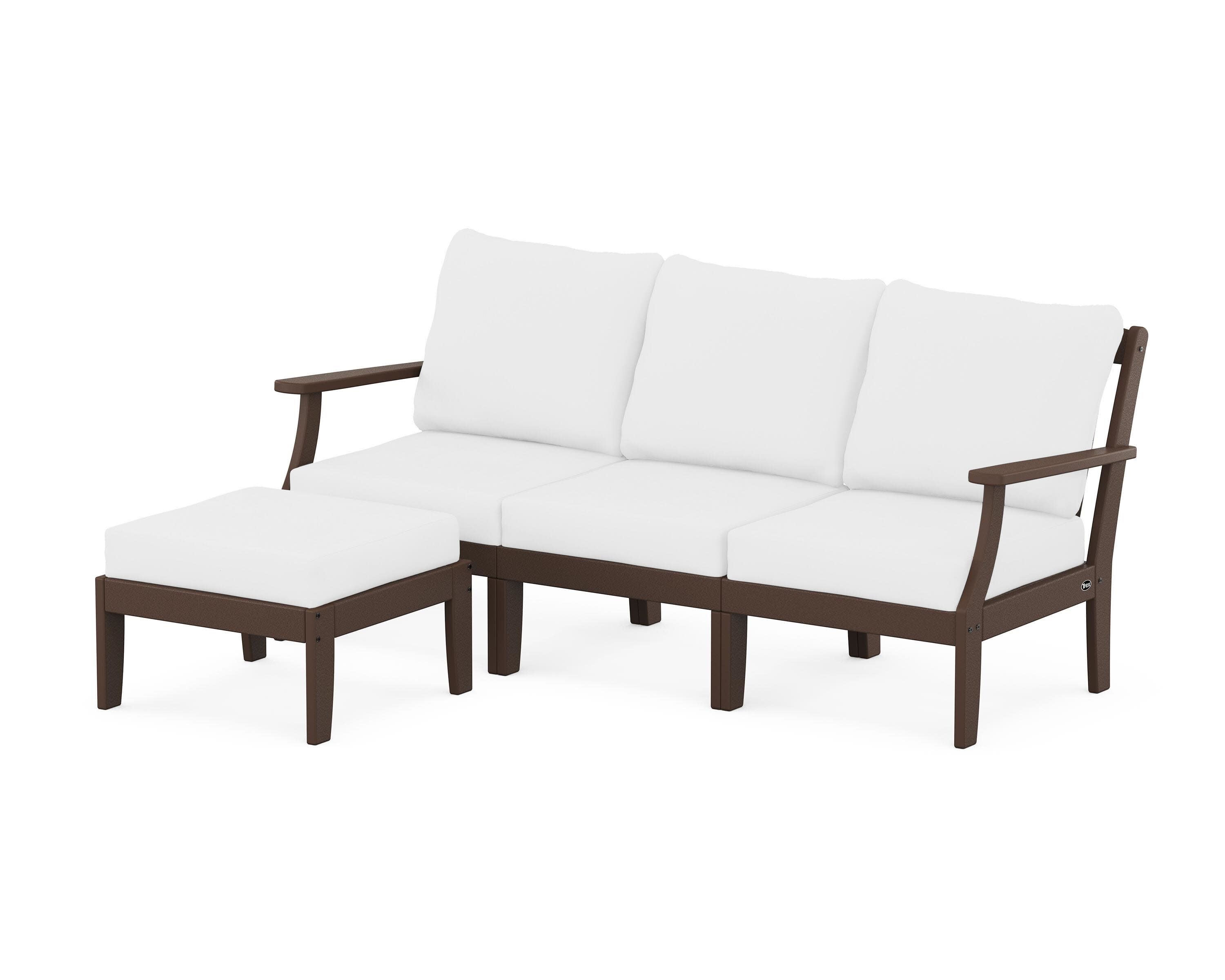 Yacht Club Modular 4-Piece Deep Seating Set with Ottoman in Vintage Lantern / Natural