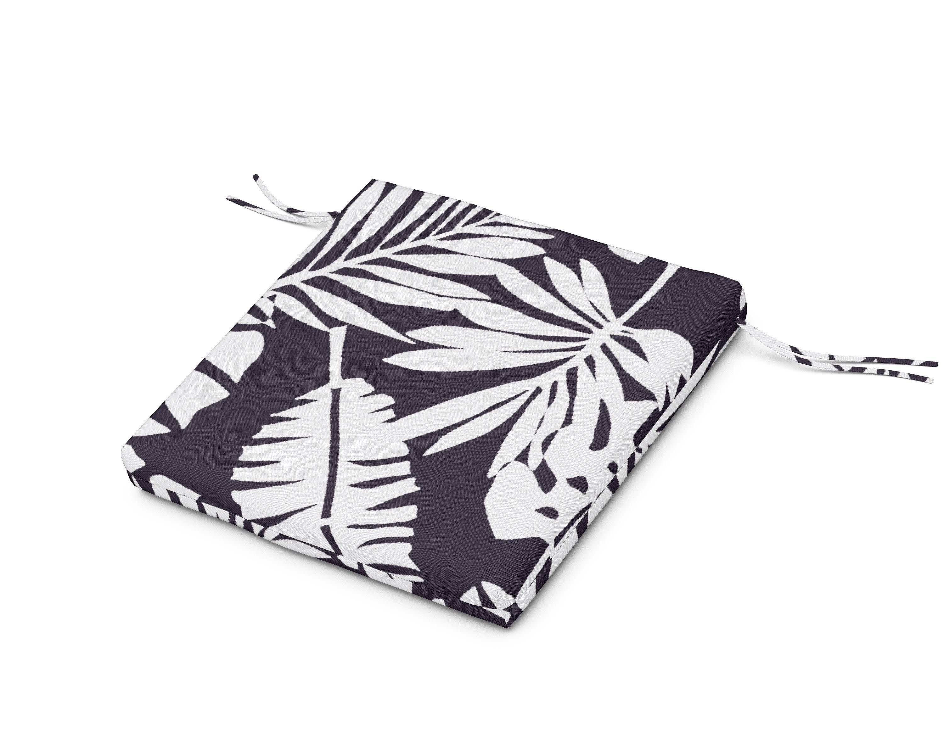 Seat Cushion - 20"D x 20"W x 2.5"H in Leaf Navy