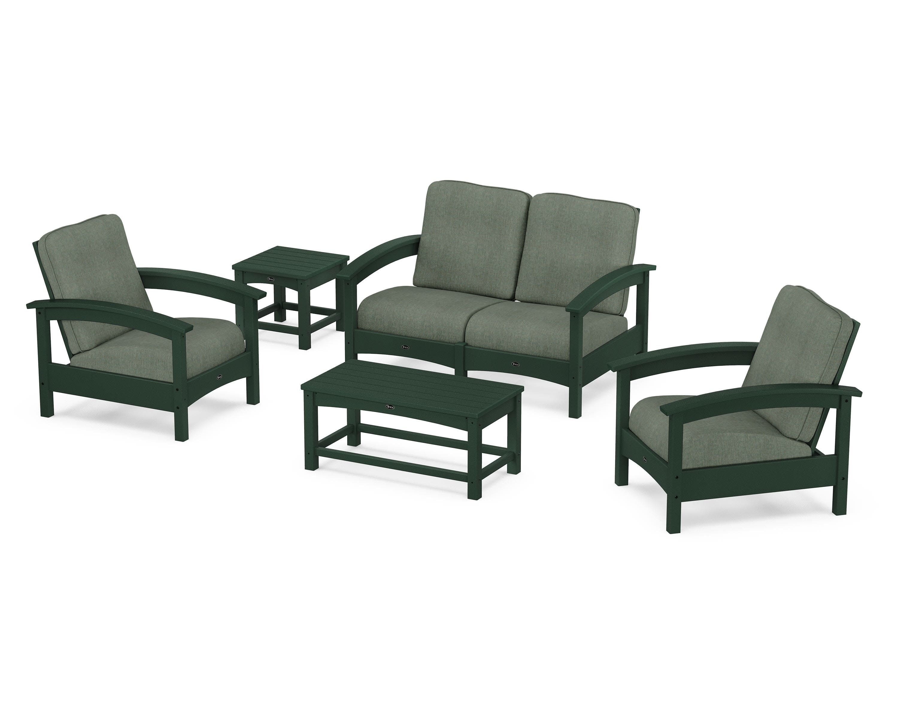 Rockport Club 6-Piece Deep Seating Conversation Set in Rainforest Canopy / Cast Sage