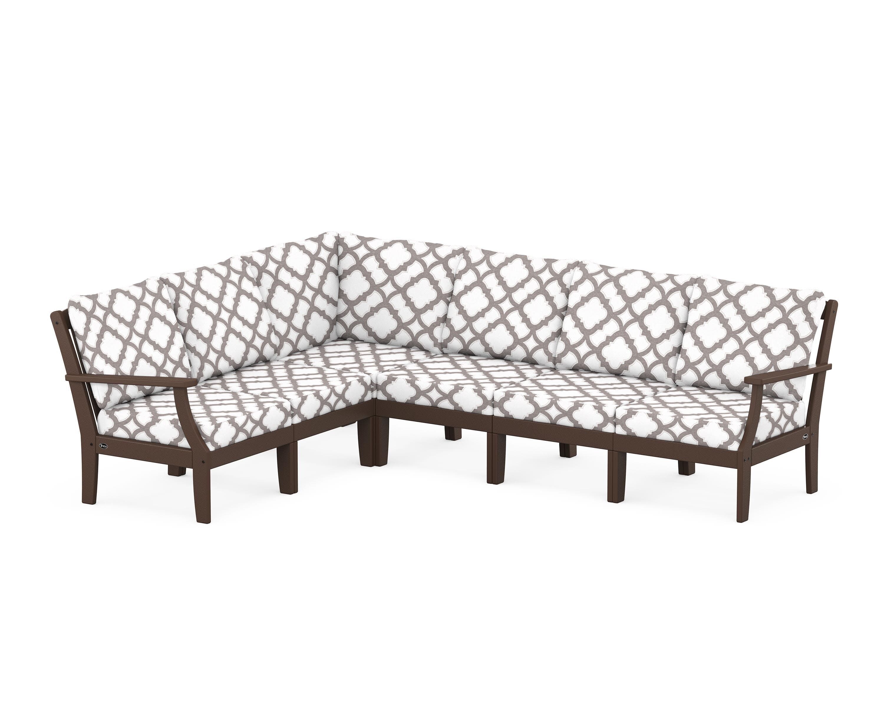 Yacht Club Modular 6-Piece Deep Seating Set in Vintage Lantern / Trellis Grey Mist