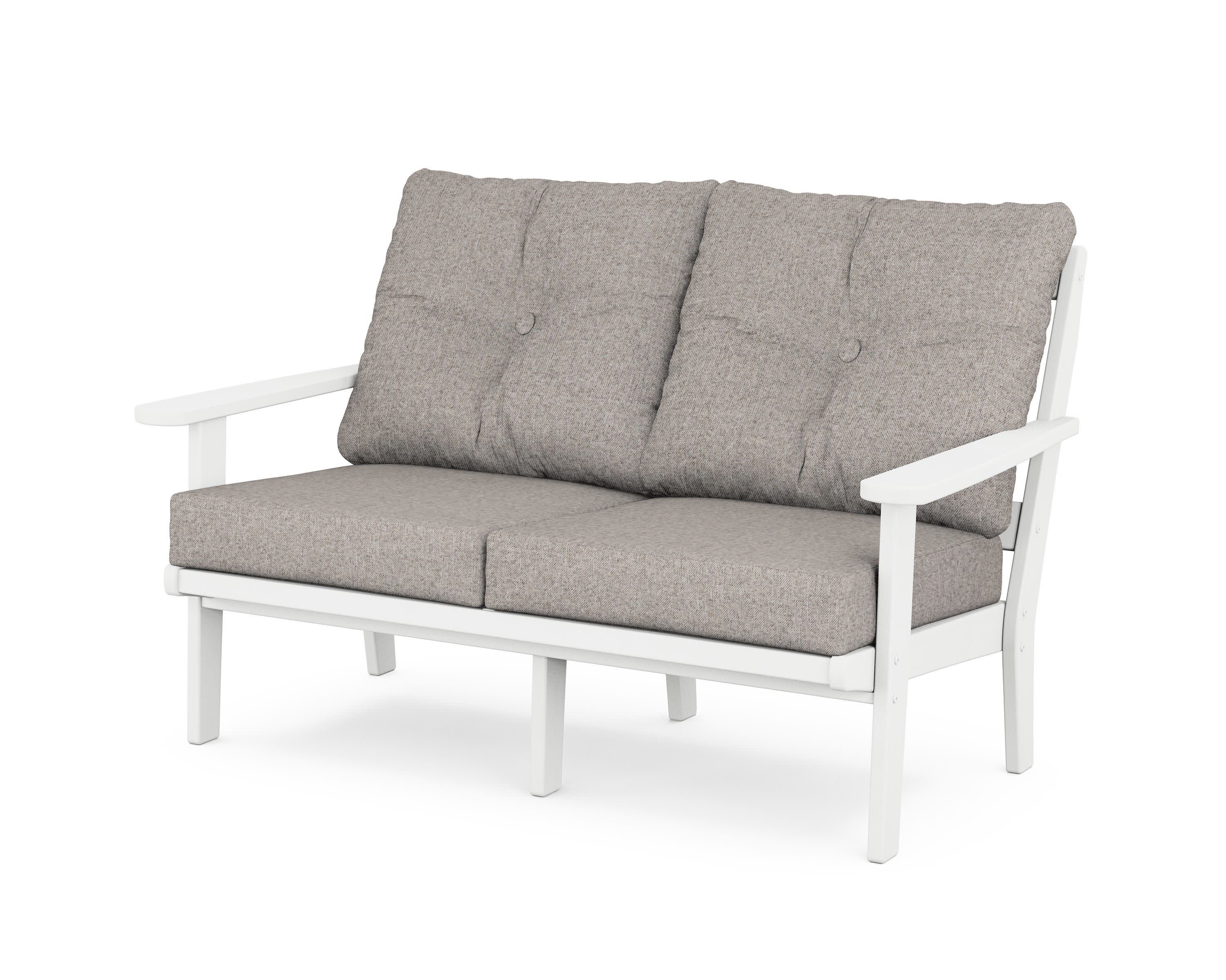 Cape Cod Deep Seating Loveseat in Classic White / Weathered Tweed