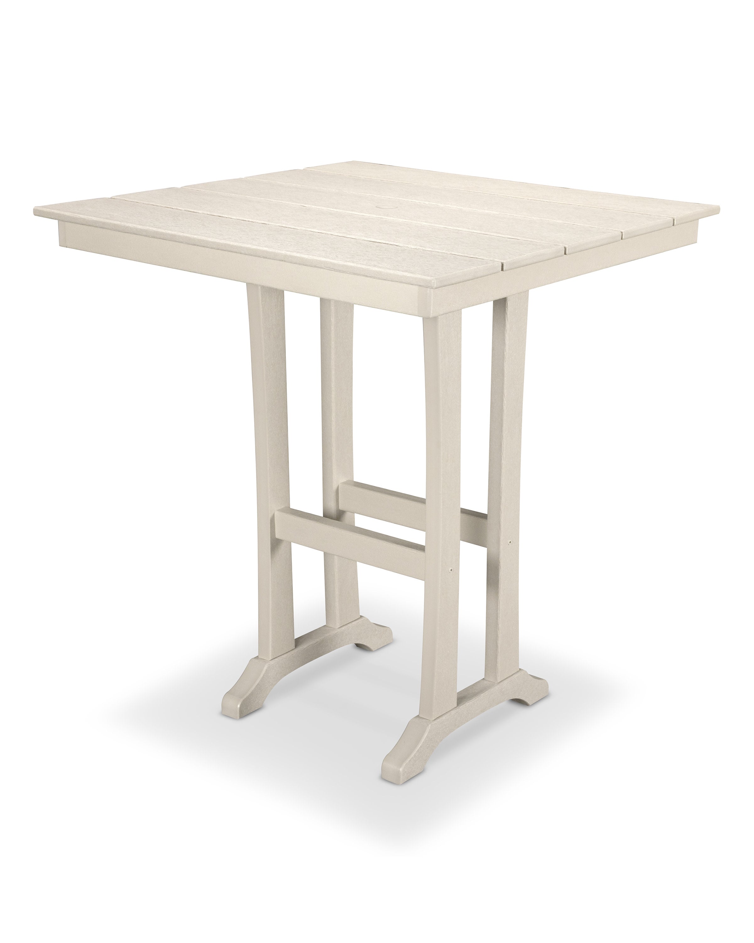 Farmhouse Trestle 37" Bar Table in Sand Castle