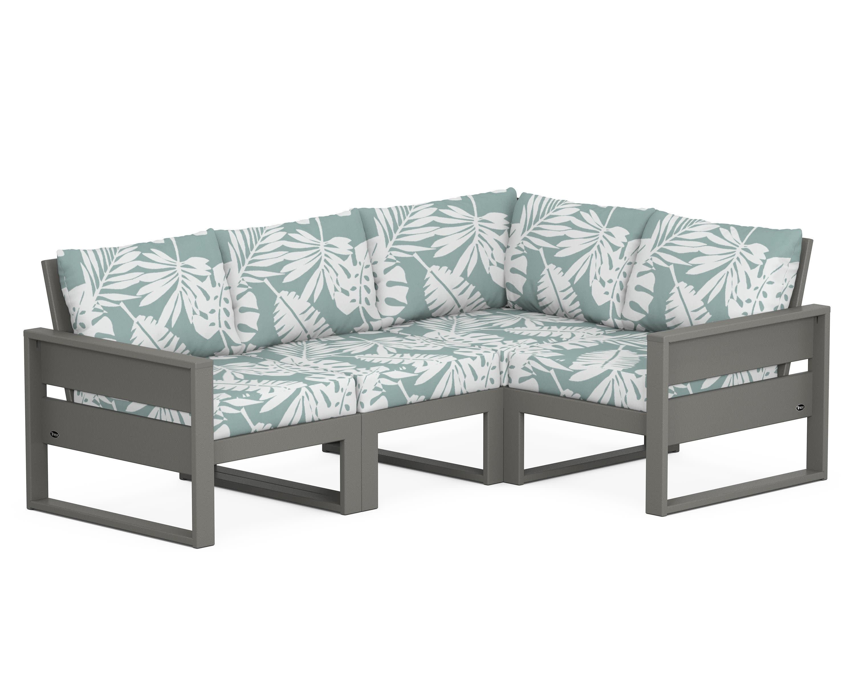 Eastport 4- Piece Sectional in Stepping Stone / Leaf Glacier Spa