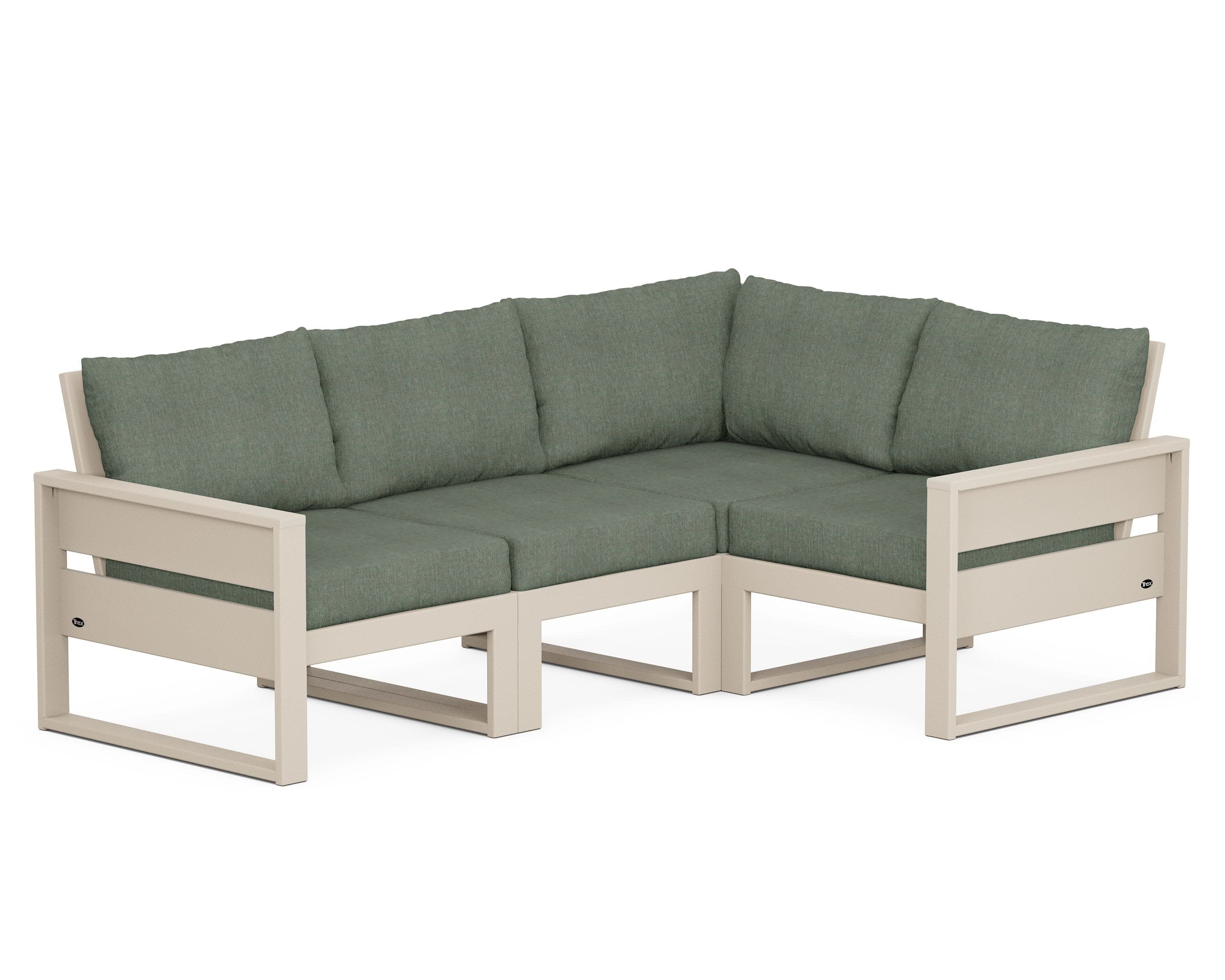 Eastport 4- Piece Sectional in Sand Castle / Cast Sage