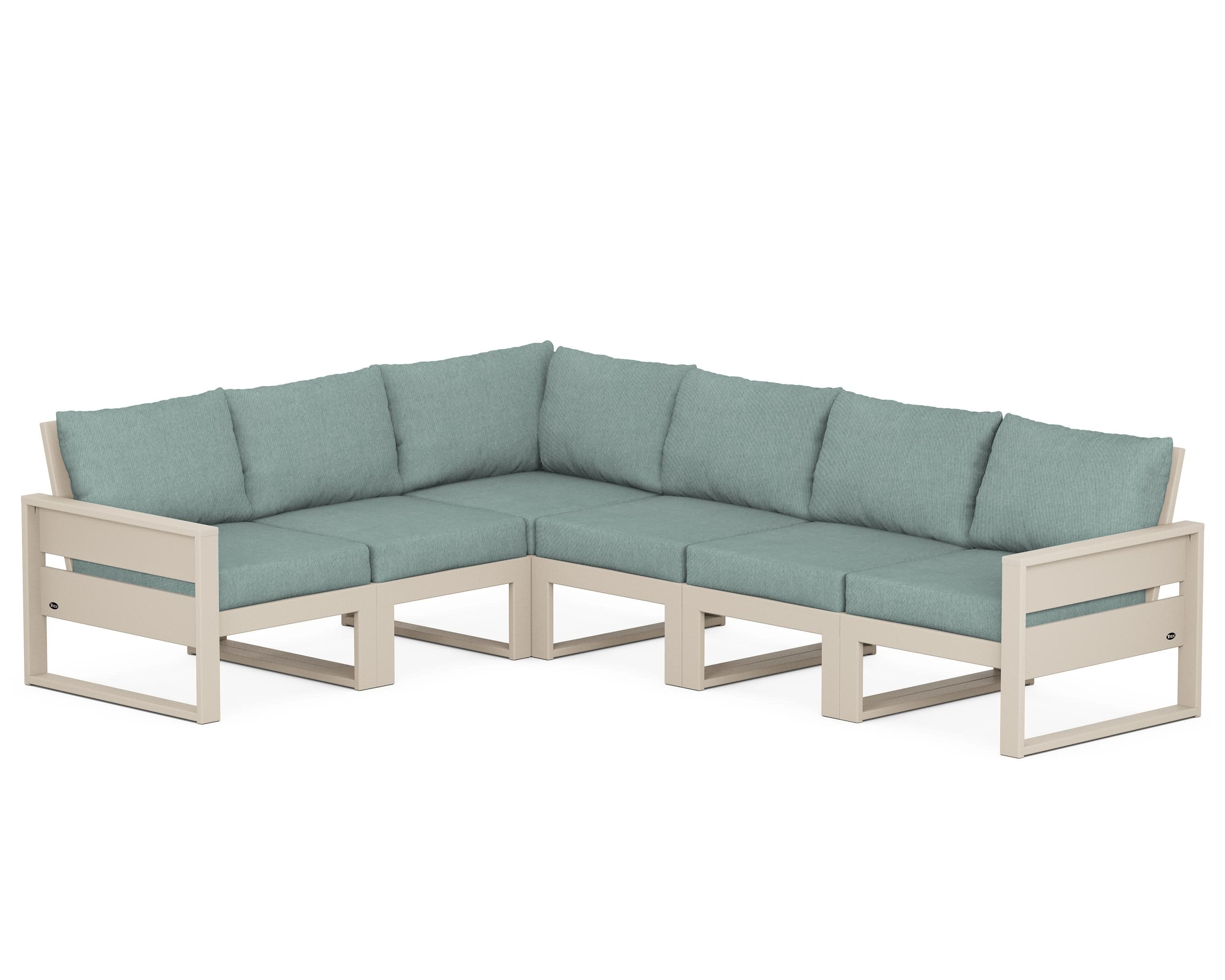 Eastport 6-Piece Sectional in Sand Castle / Glacier Spa