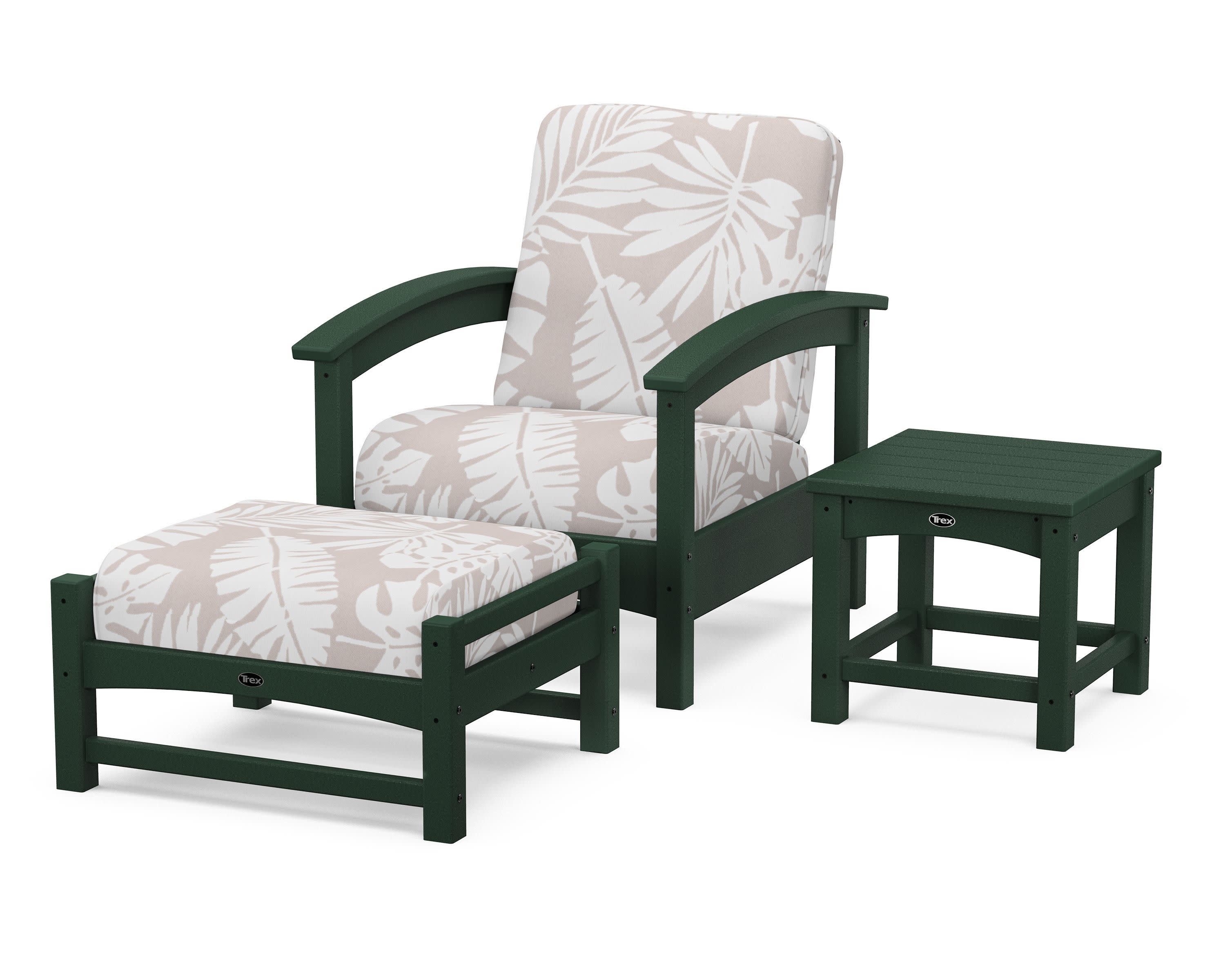 Rockport 3-Piece Deep Seating Set in Rainforest Canopy / Leaf Dune Burlap