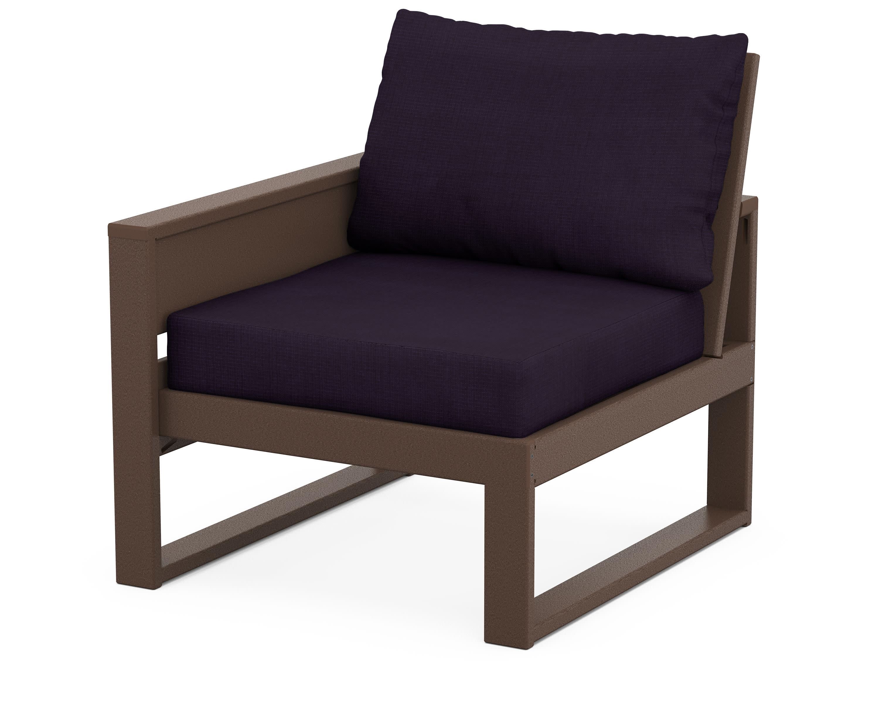 Eastport Modular Left Arm Chair in Vintage Lantern / Navy Linen