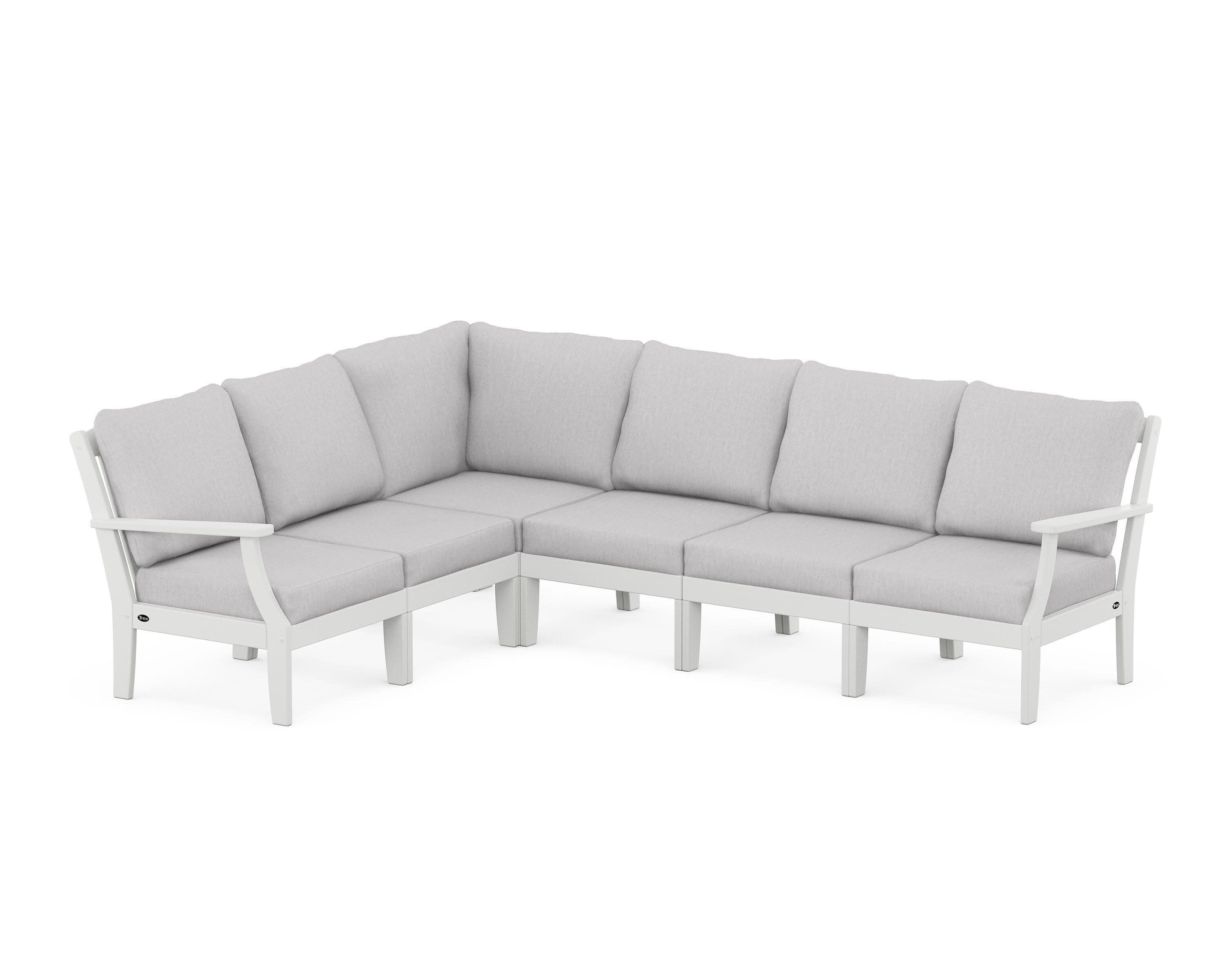 Yacht Club Modular 6-Piece Deep Seating Set in Classic White / Granite