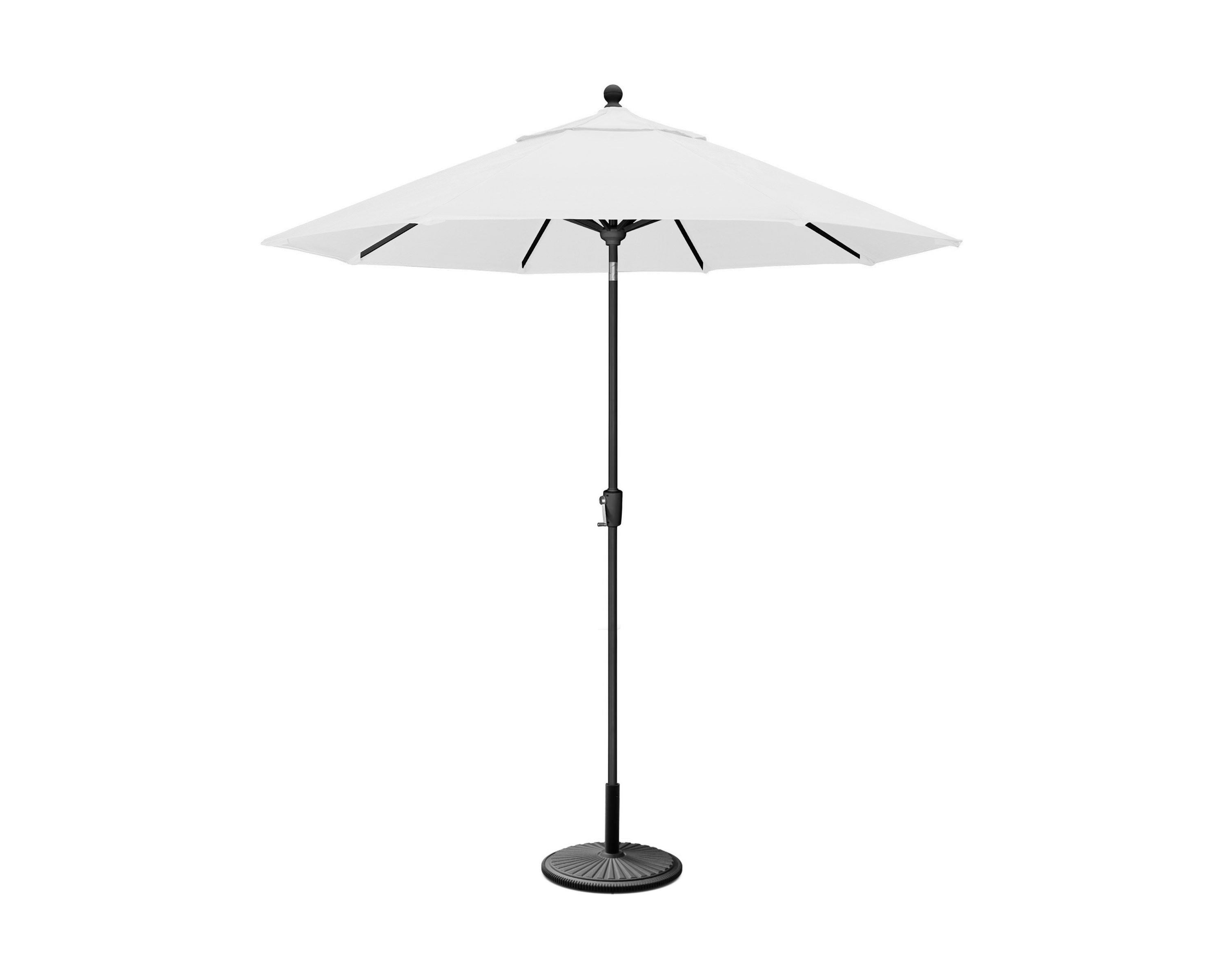 9' Tilt Market Umbrella & Base - Bar Height in Black / Natural
