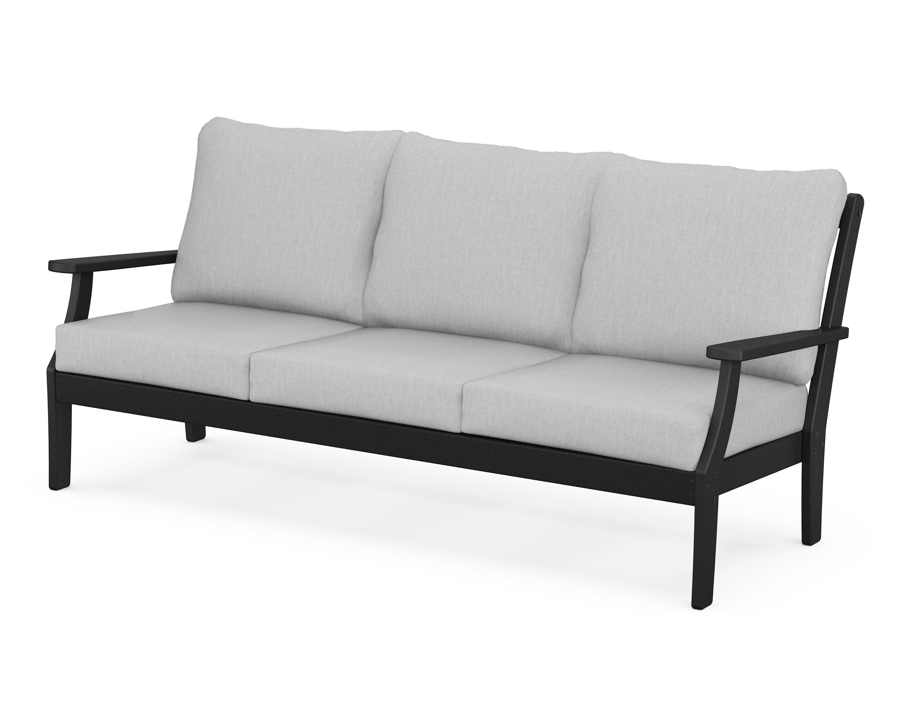 Yacht Club Deep Seating Sofa in Charcoal Black / Granite
