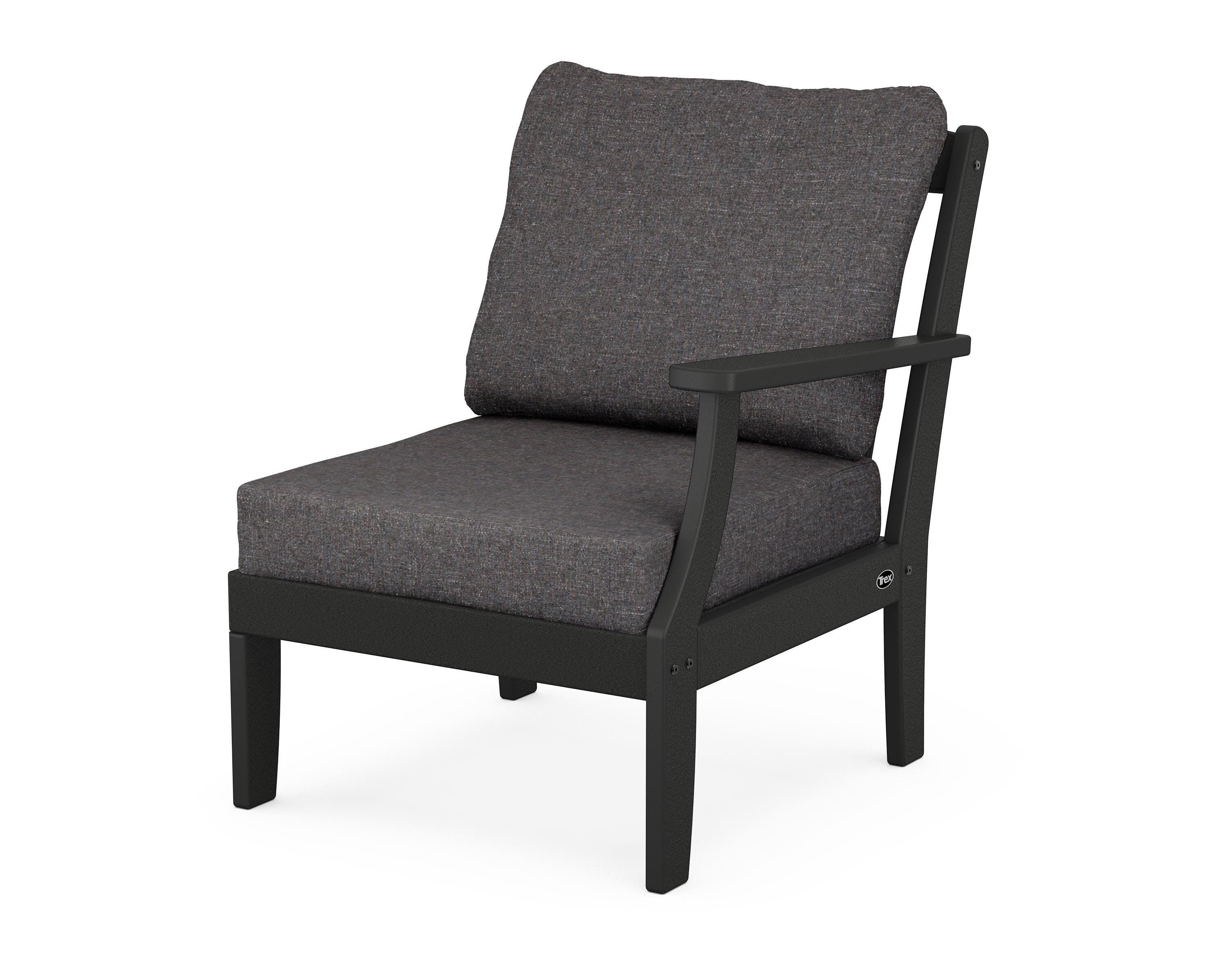 Yacht Club Modular Right Arm Chair in Charcoal Black / Ash Charcoal