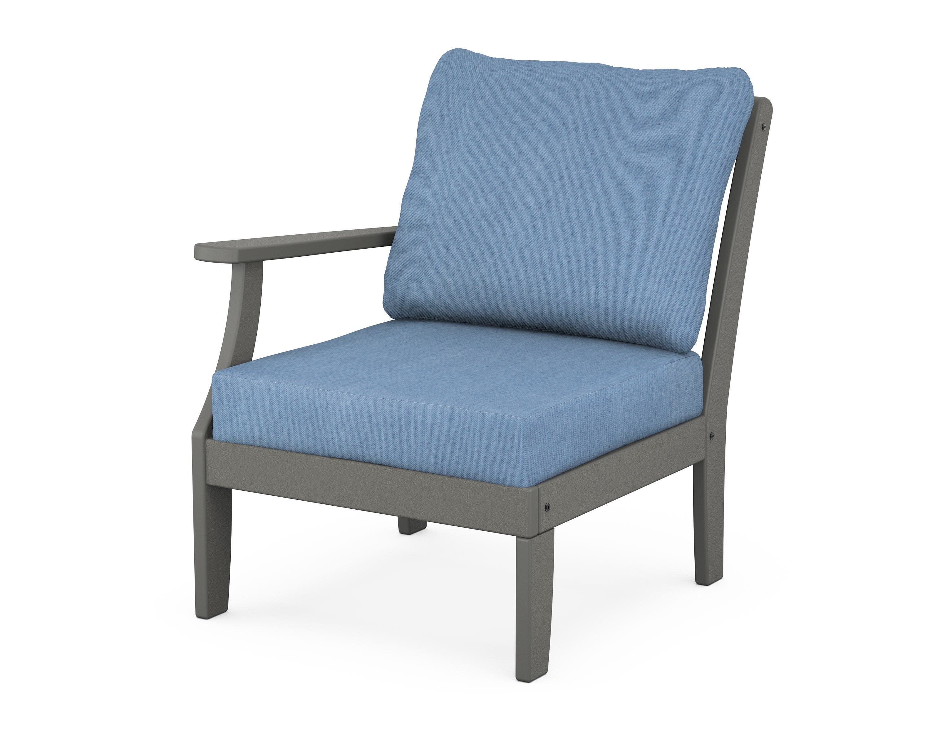 Yacht Club Modular Left Arm Chair in Stepping Stone / Sky Blue