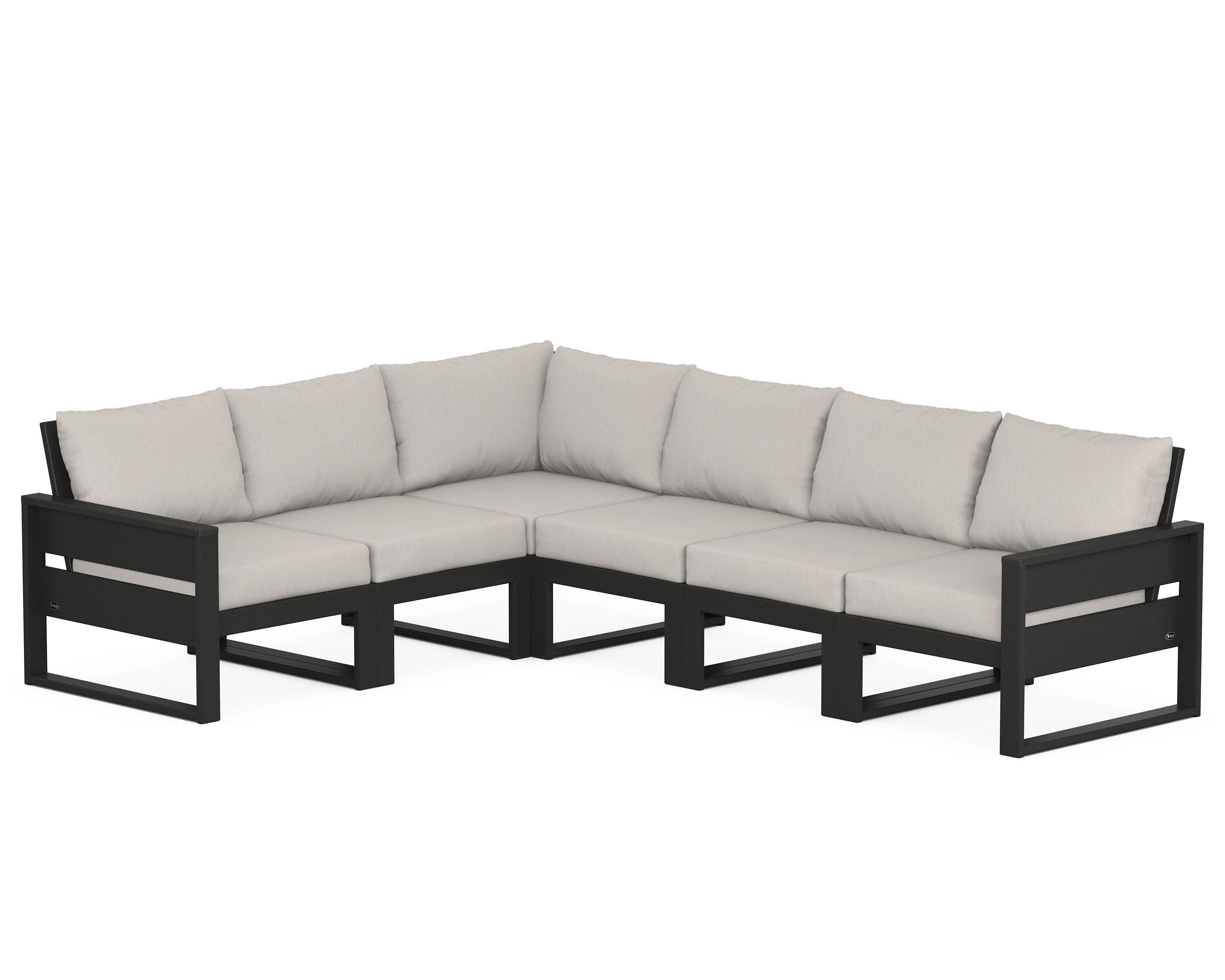 Eastport 6-Piece Sectional in Charcoal Black / Cast Ash