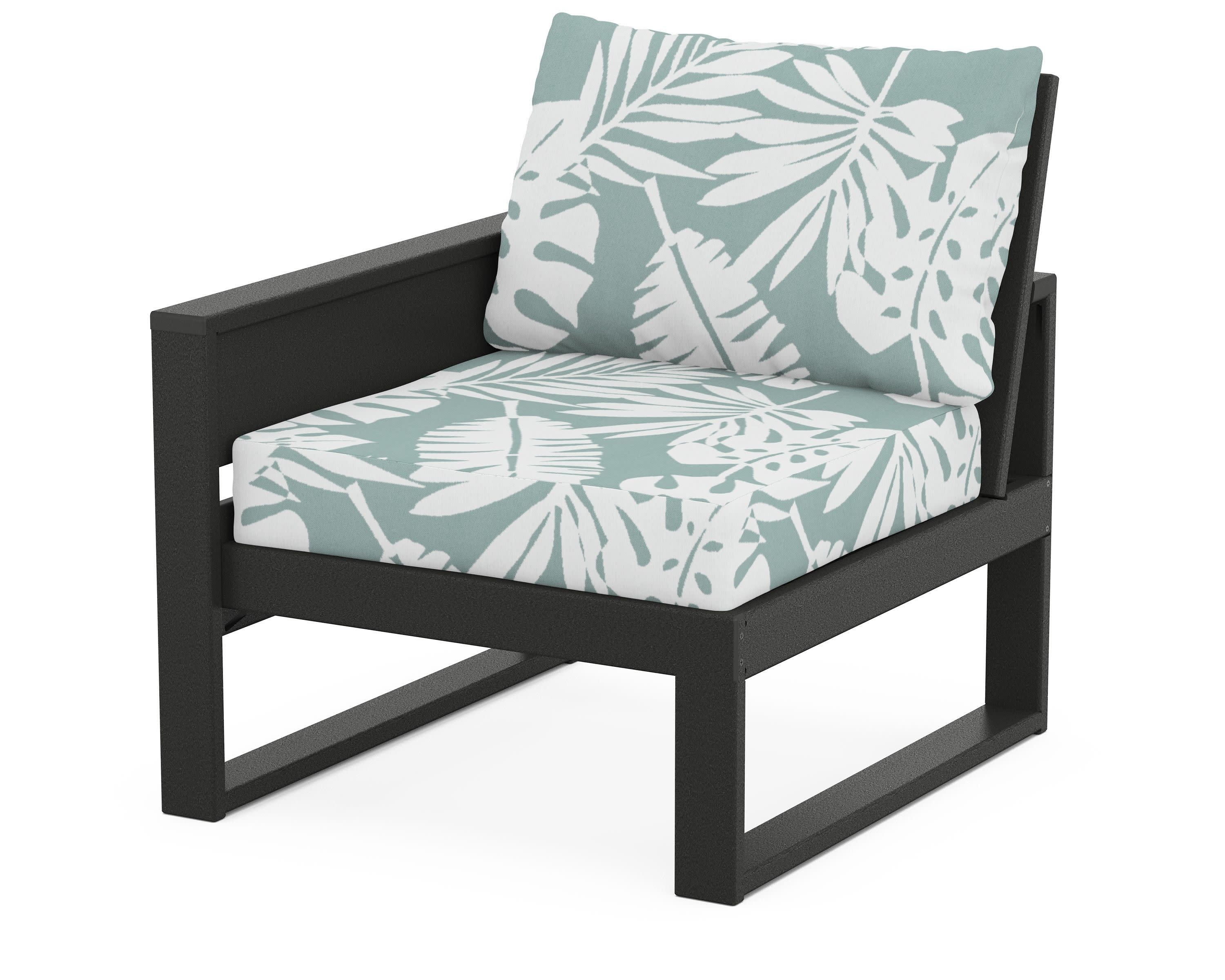 Eastport Modular Left Arm Chair in Charcoal Black / Leaf Glacier Spa