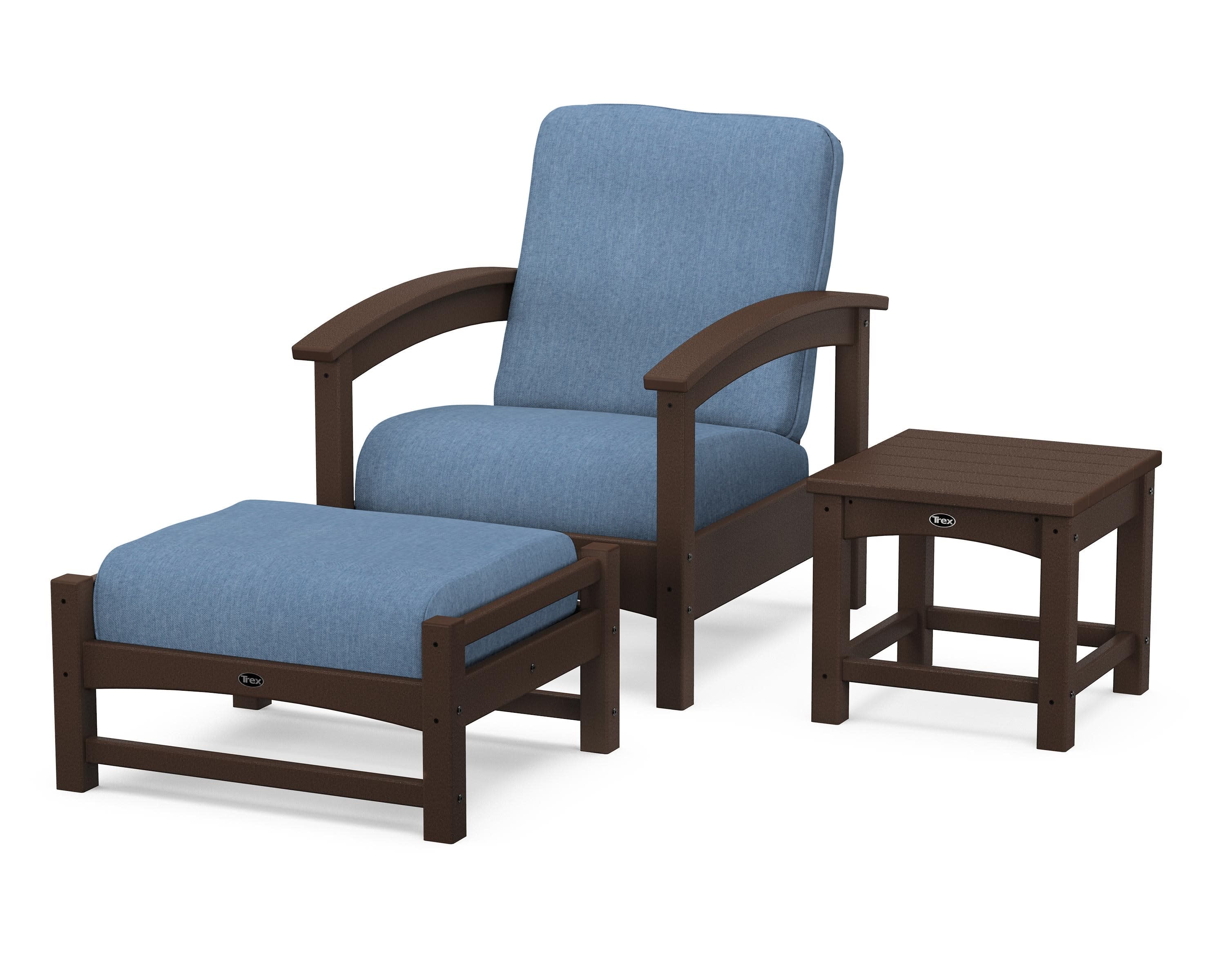 Rockport 3-Piece Deep Seating Set in Vintage Lantern / Sky Blue
