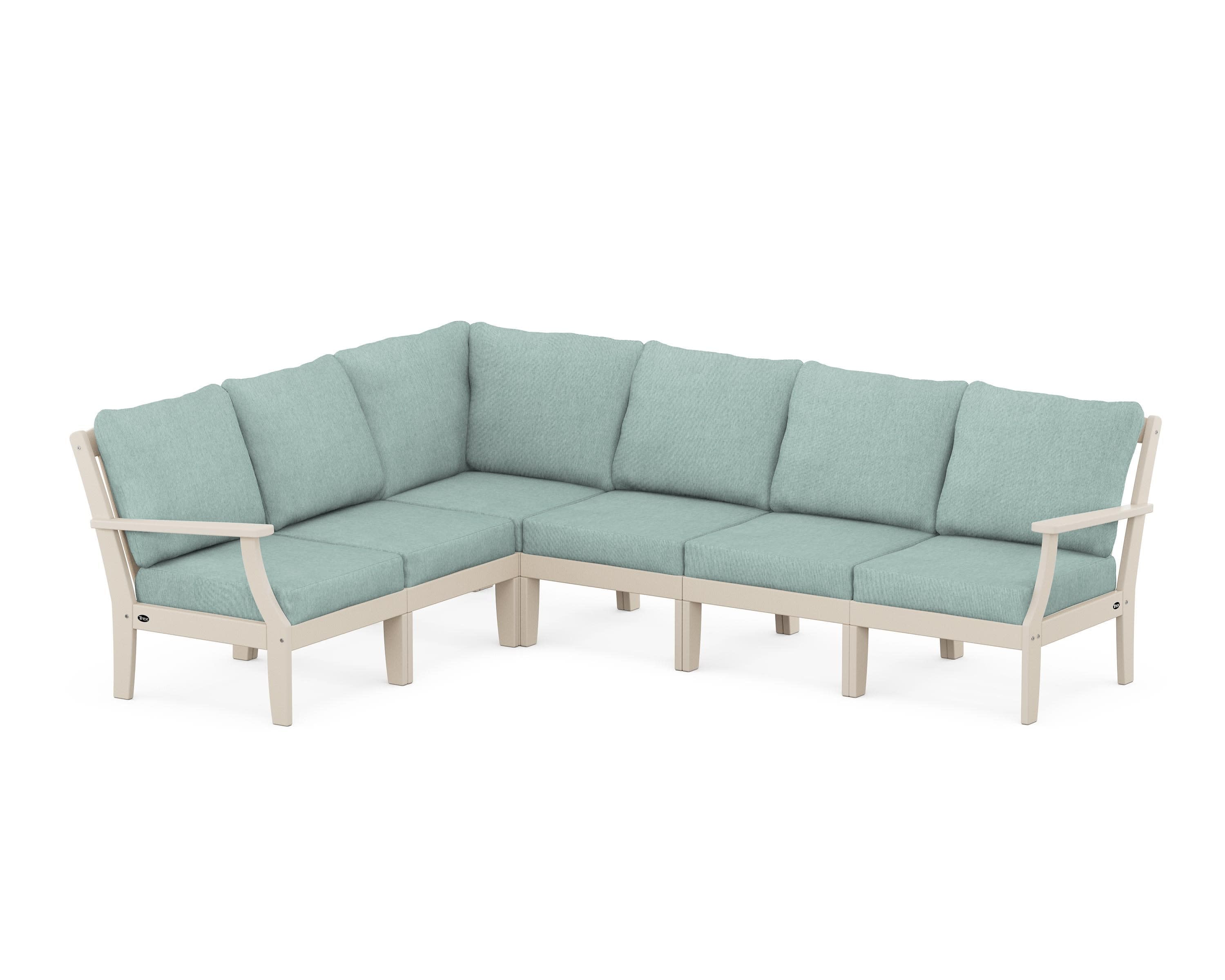Yacht Club Modular 6-Piece Deep Seating Set in Sand Castle / Glacier Spa
