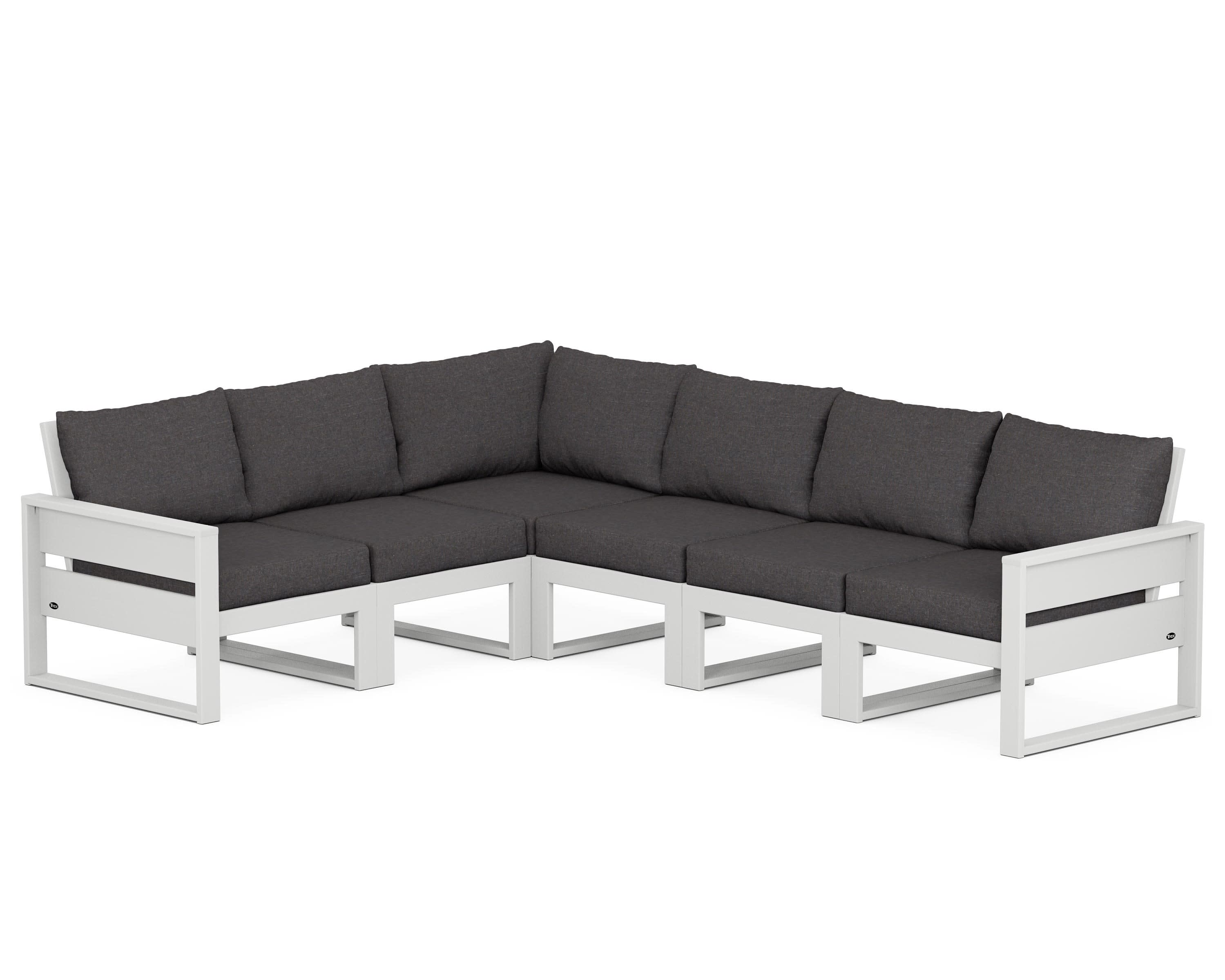 Eastport 6-Piece Sectional in Classic White / Ash Charcoal