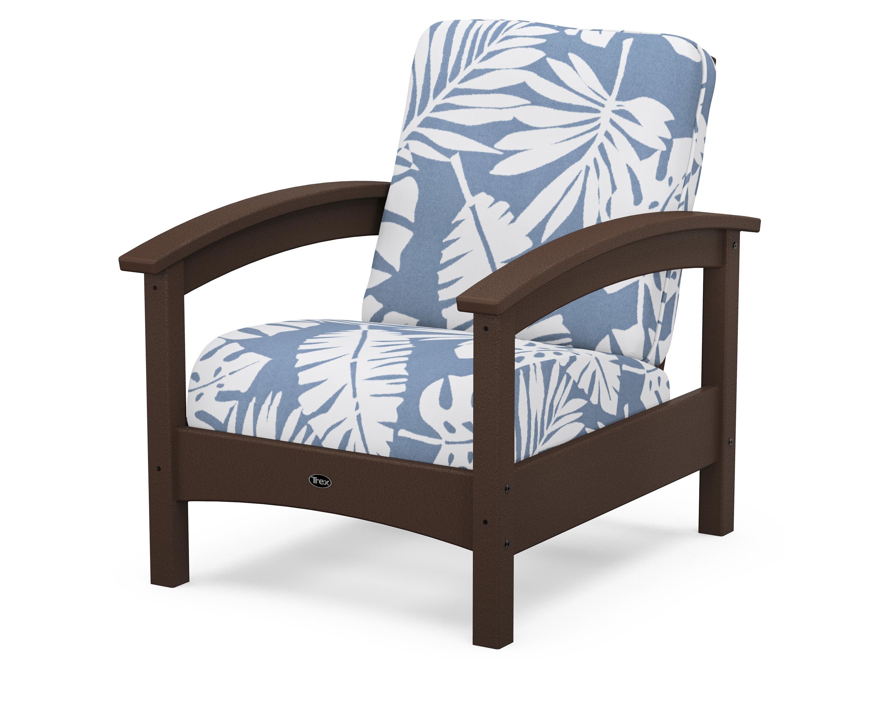 Rockport Club Chair in Vintage Lantern / Leaf Sky Blue