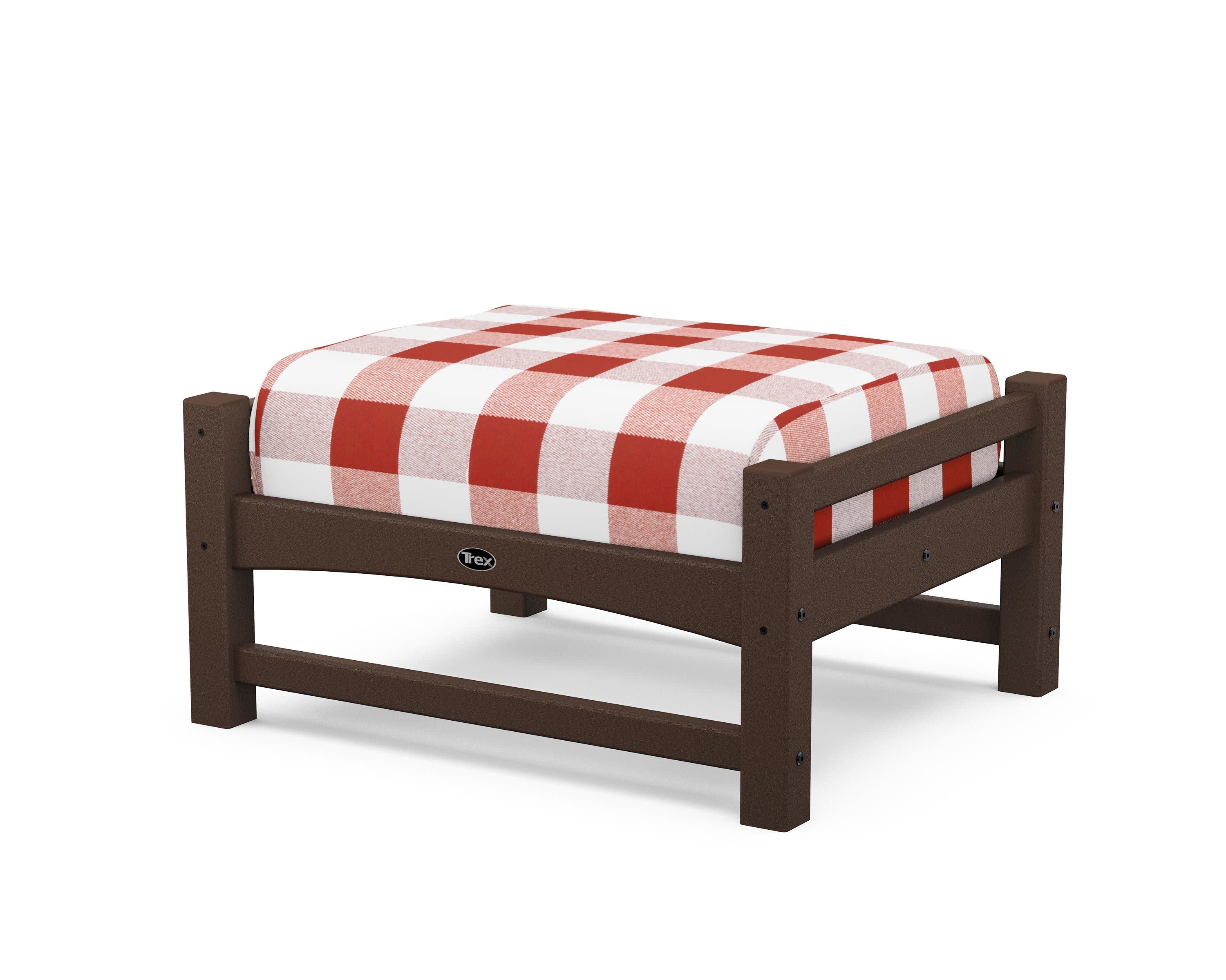Rockport Club Ottoman in Vintage Lantern / Buffalo Plaid Crimson