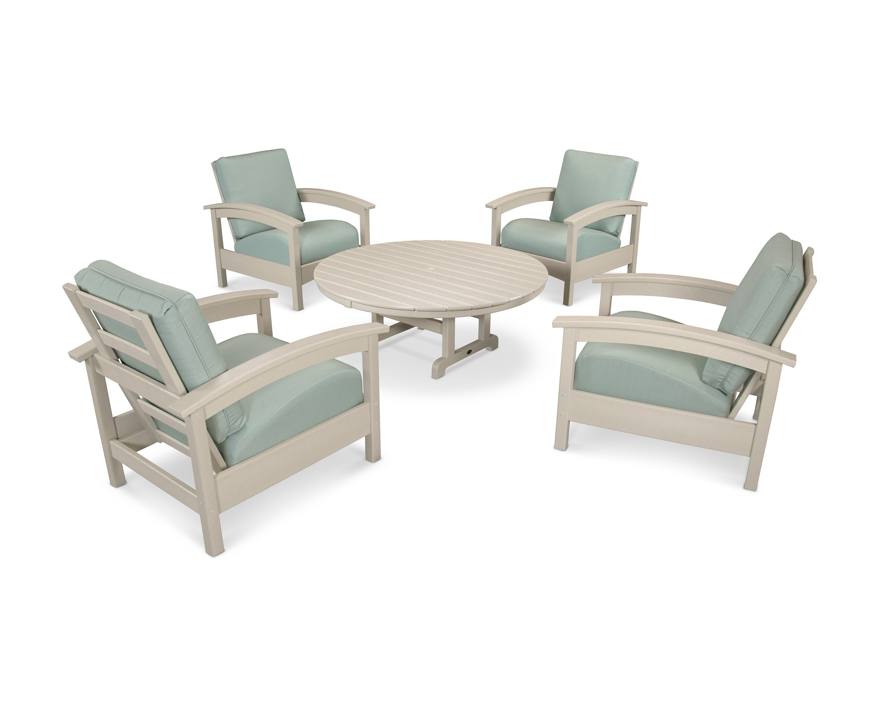 Rockport 5-Piece Deep Seating Set in Sand Castle / Spa