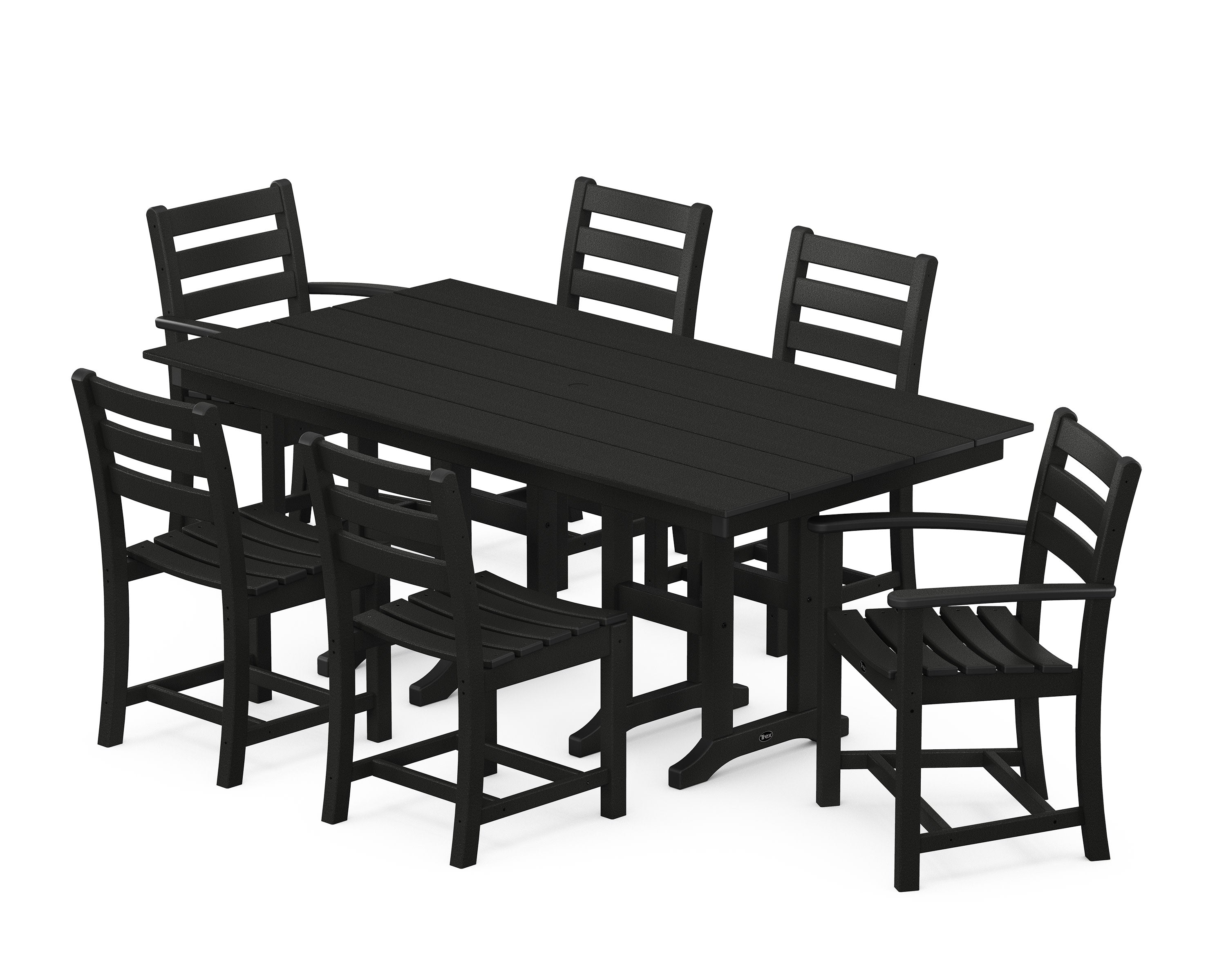 Monterey Bay 7-Piece Farmhouse Dining Set in Charcoal Black